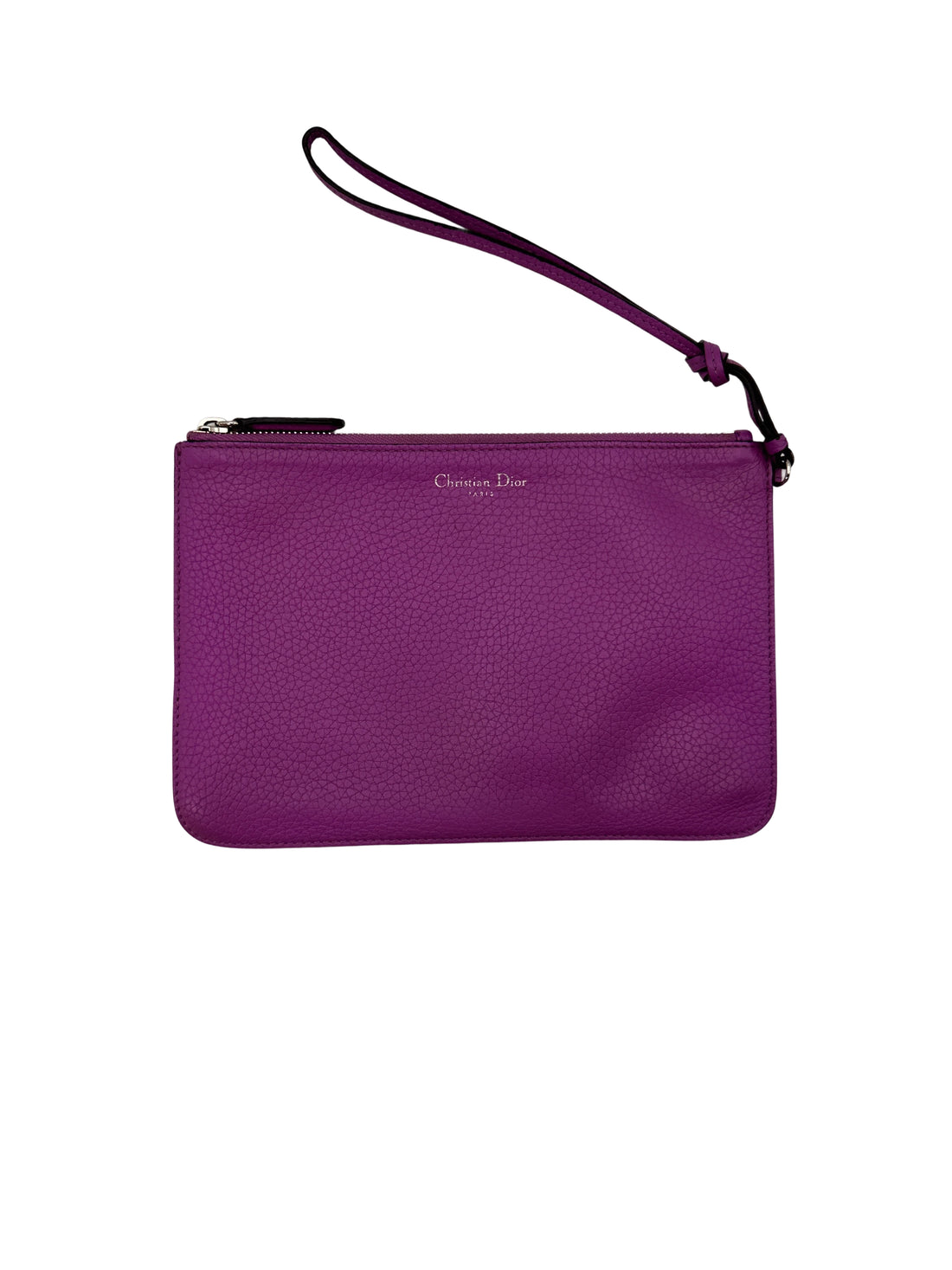 Christian Dior Diorissimo Purple Leather Medium Size Handle Bag With Pouch IRIS648
