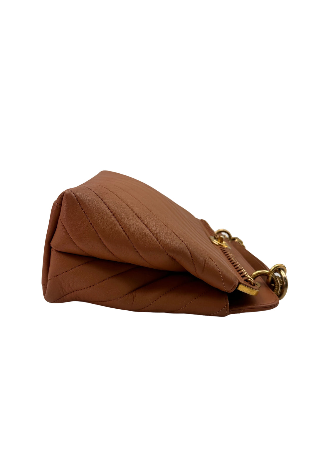 Chanel Brown Chevron Quilted Leather Shoulder Bag With Gold Hardware(24***87) IRIS135