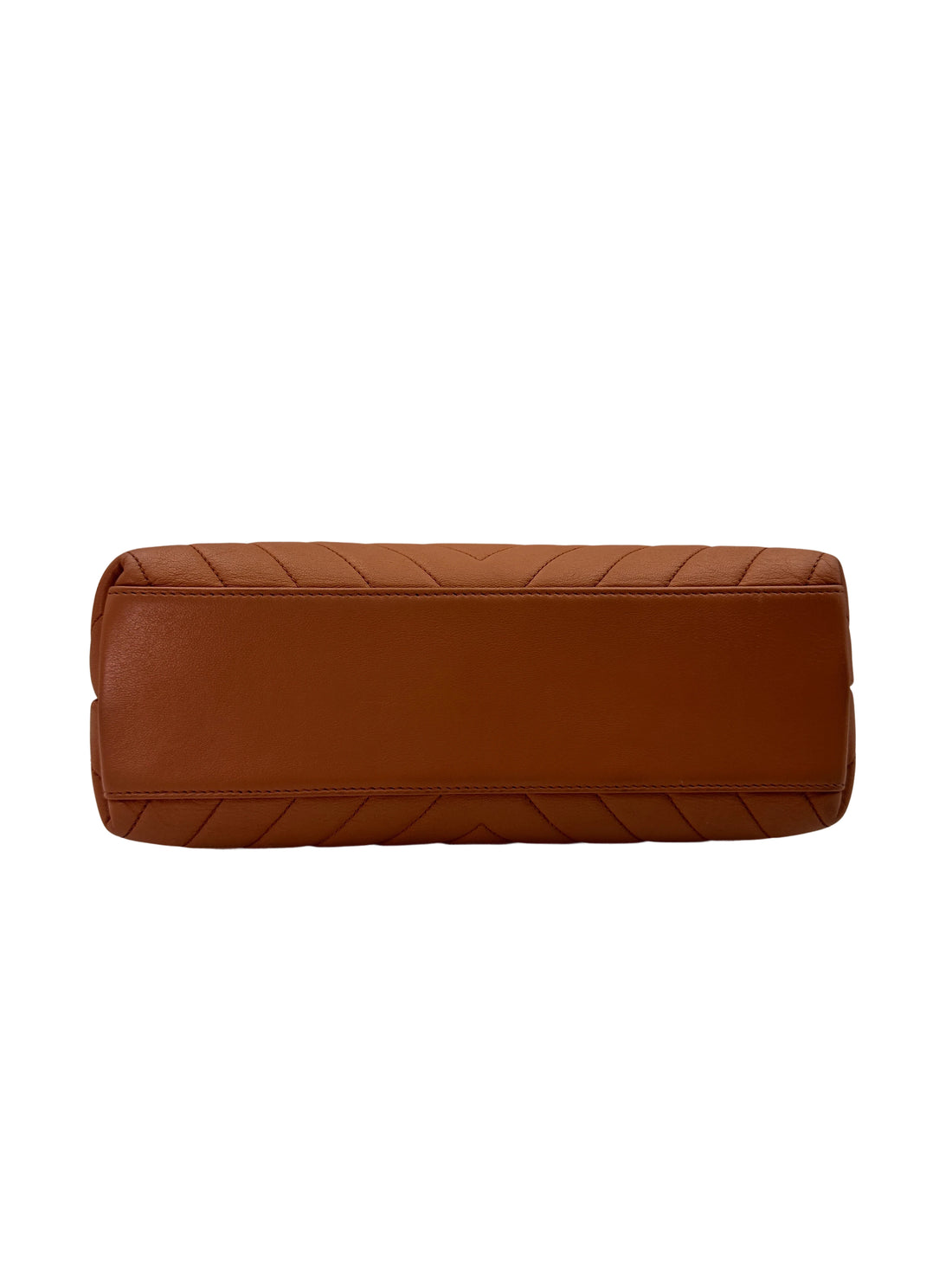 Chanel Brown Chevron Quilted Leather Shoulder Bag With Gold Hardware(24***87) IRIS135