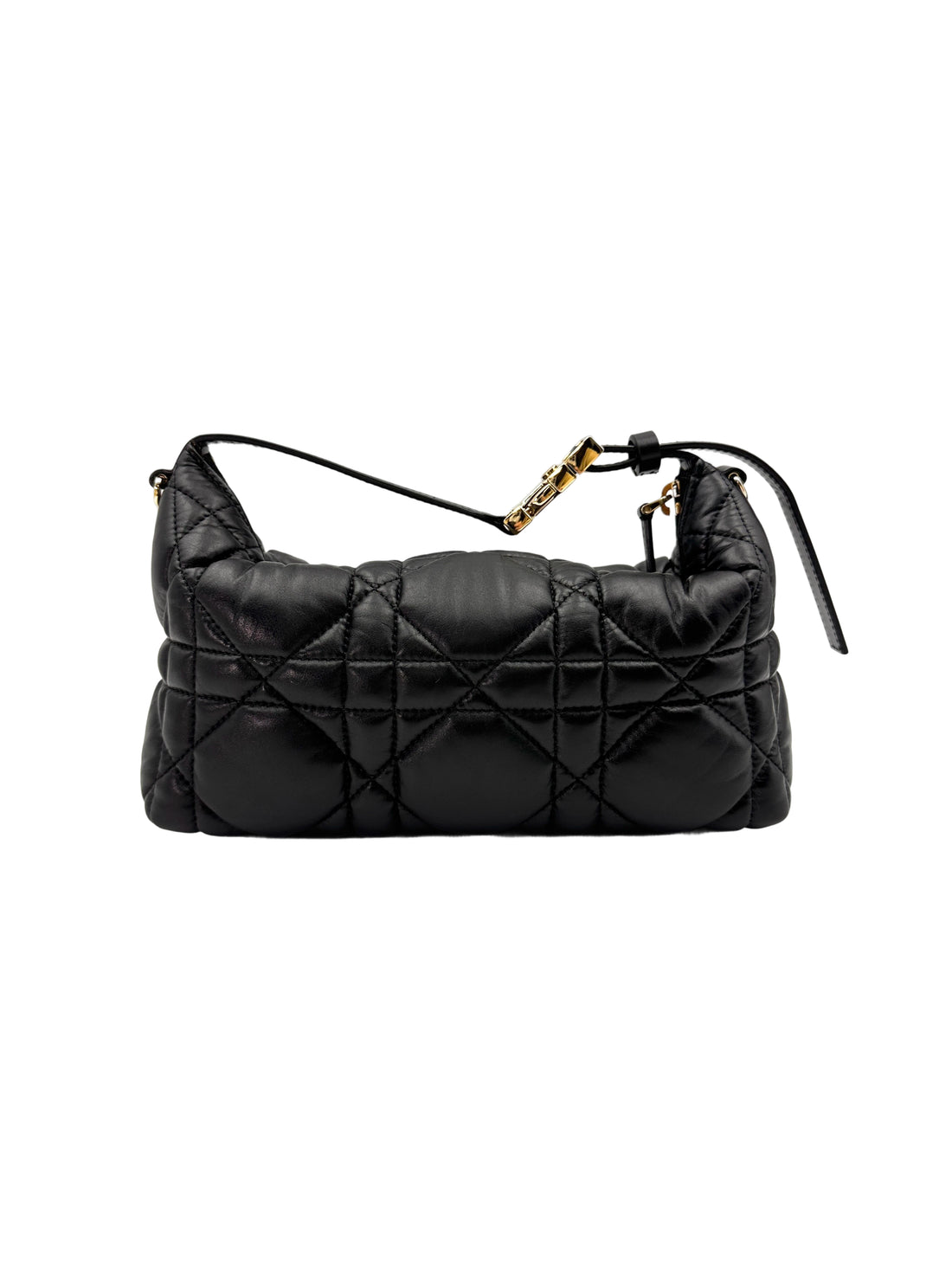 Christian Dior DiorTravel Nomad Pouch Black Macrocannage Calfskin Medium Size Bag DR649