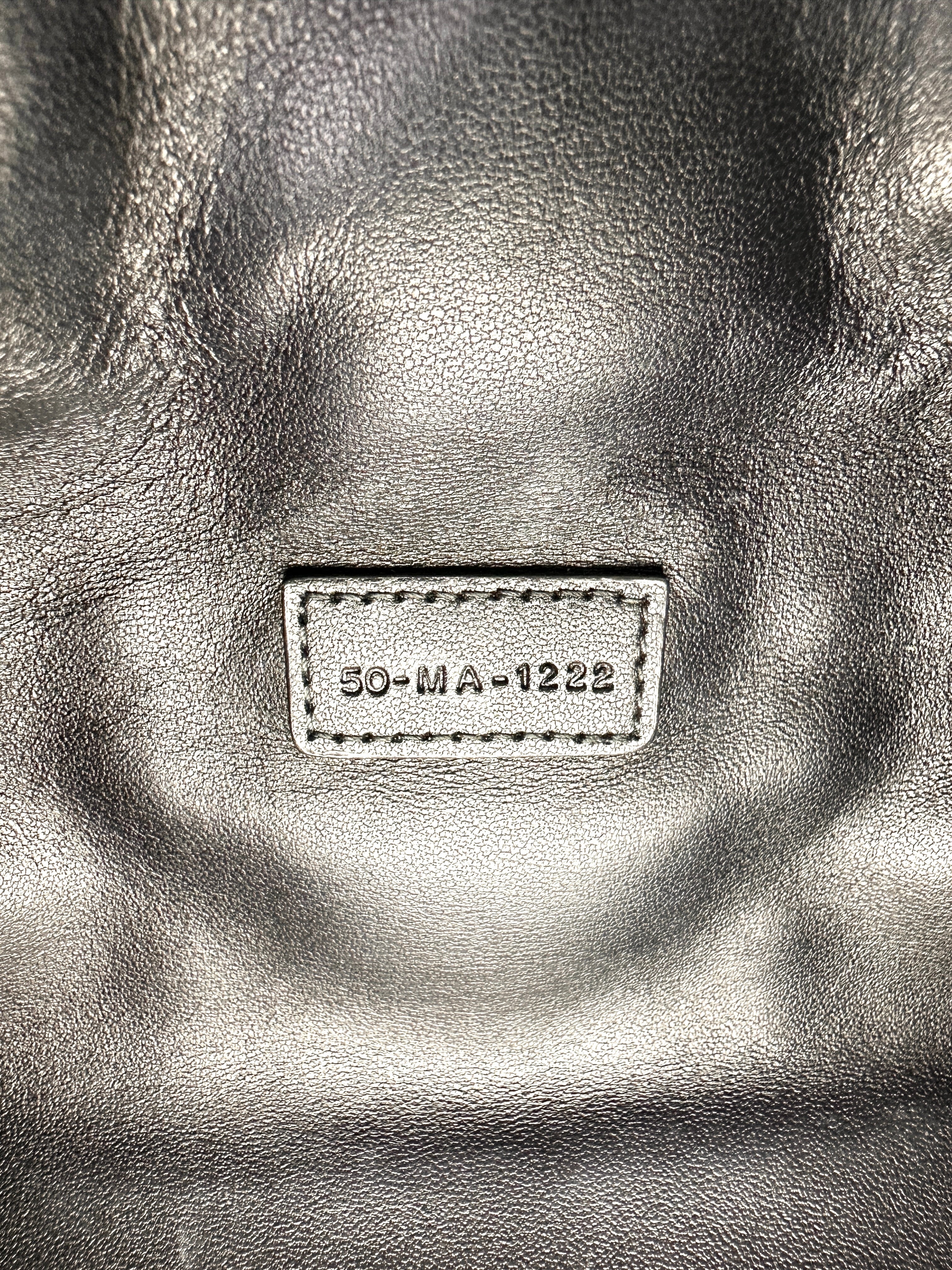 Christian Dior DiorTravel Nomad Pouch Black Macrocannage Calfskin Medium Size Bag DR649