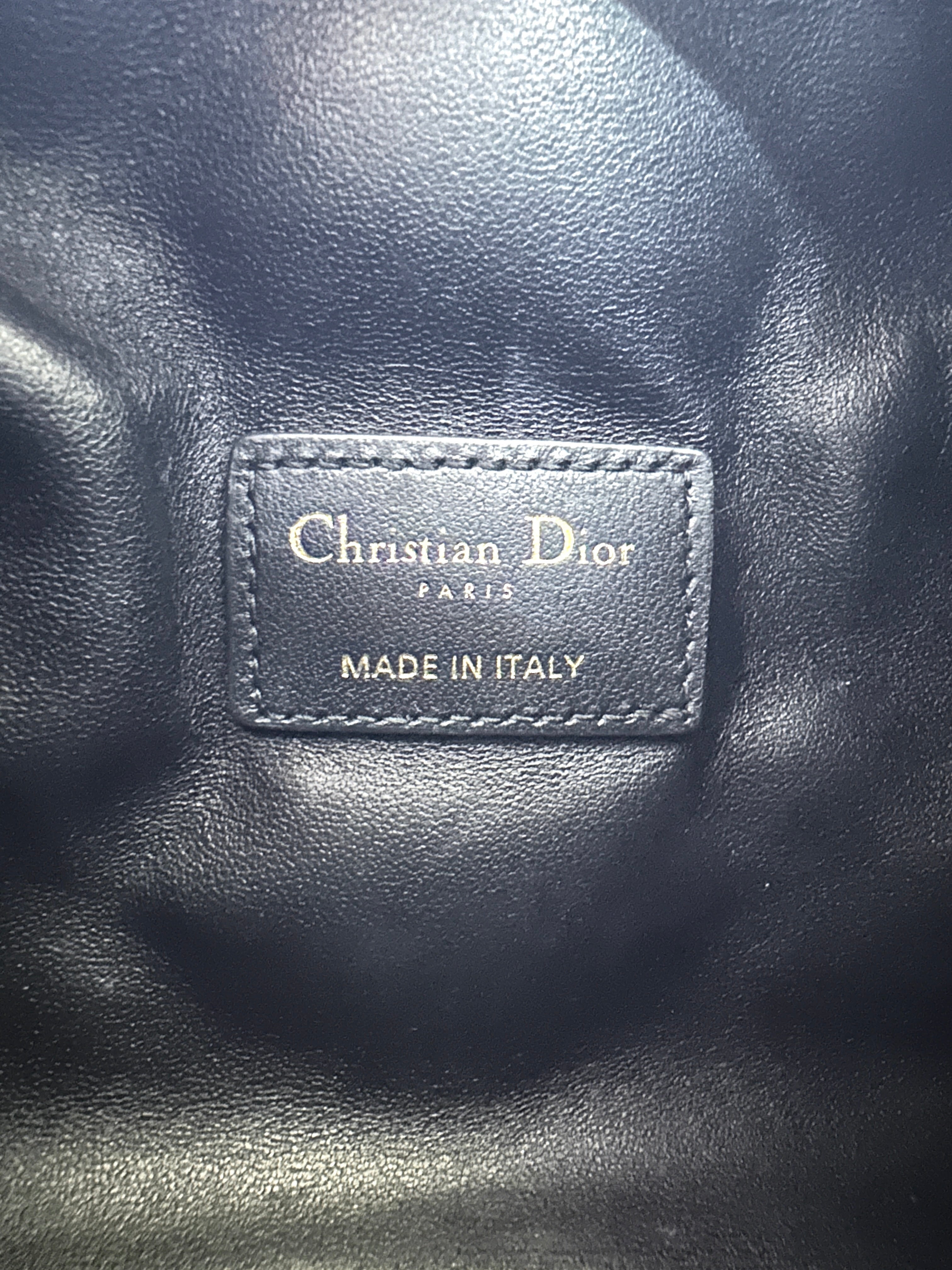 Christian Dior DiorTravel Nomad Pouch Black Macrocannage Calfskin Medium Size Bag DR649