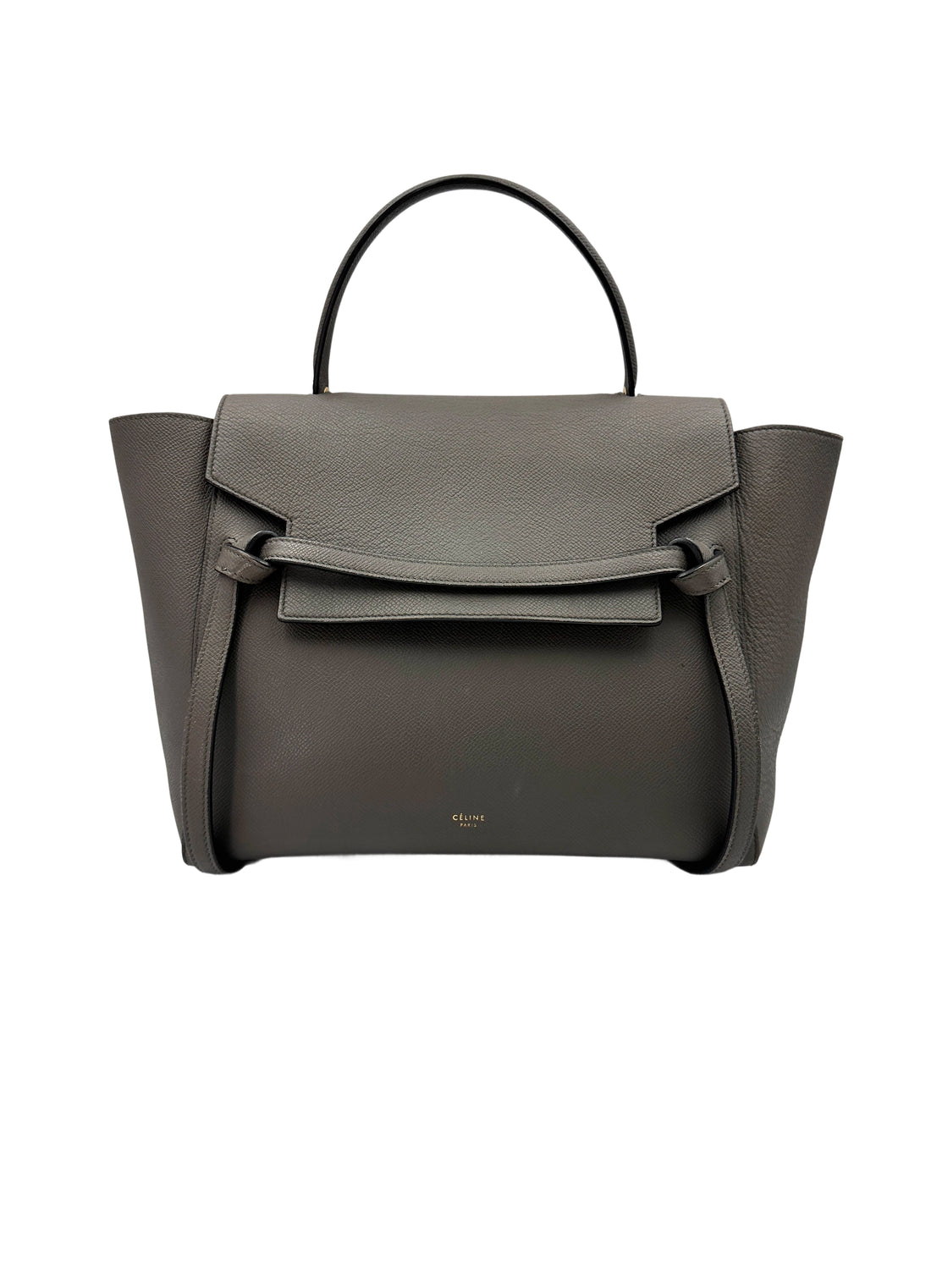 Celine Grey Leather Belt Handle Bag CE141
