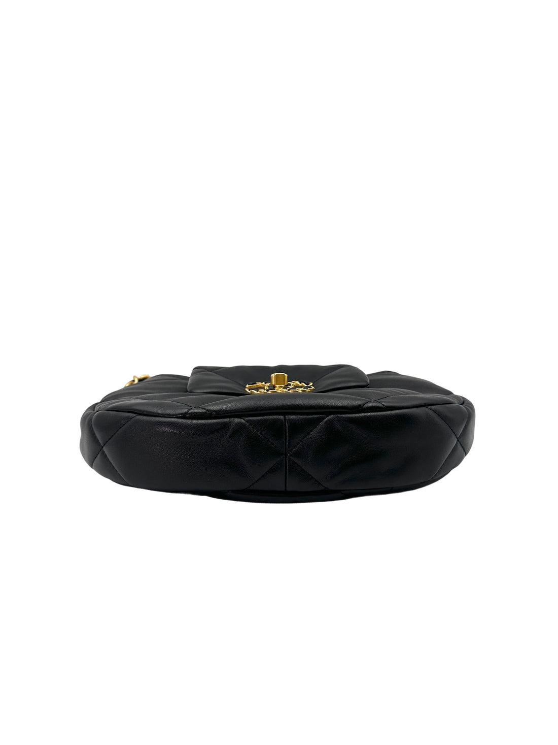 Chanel 24C 19 Black Quilted Hobo Flap Bag(P3***HJ) IRIS137