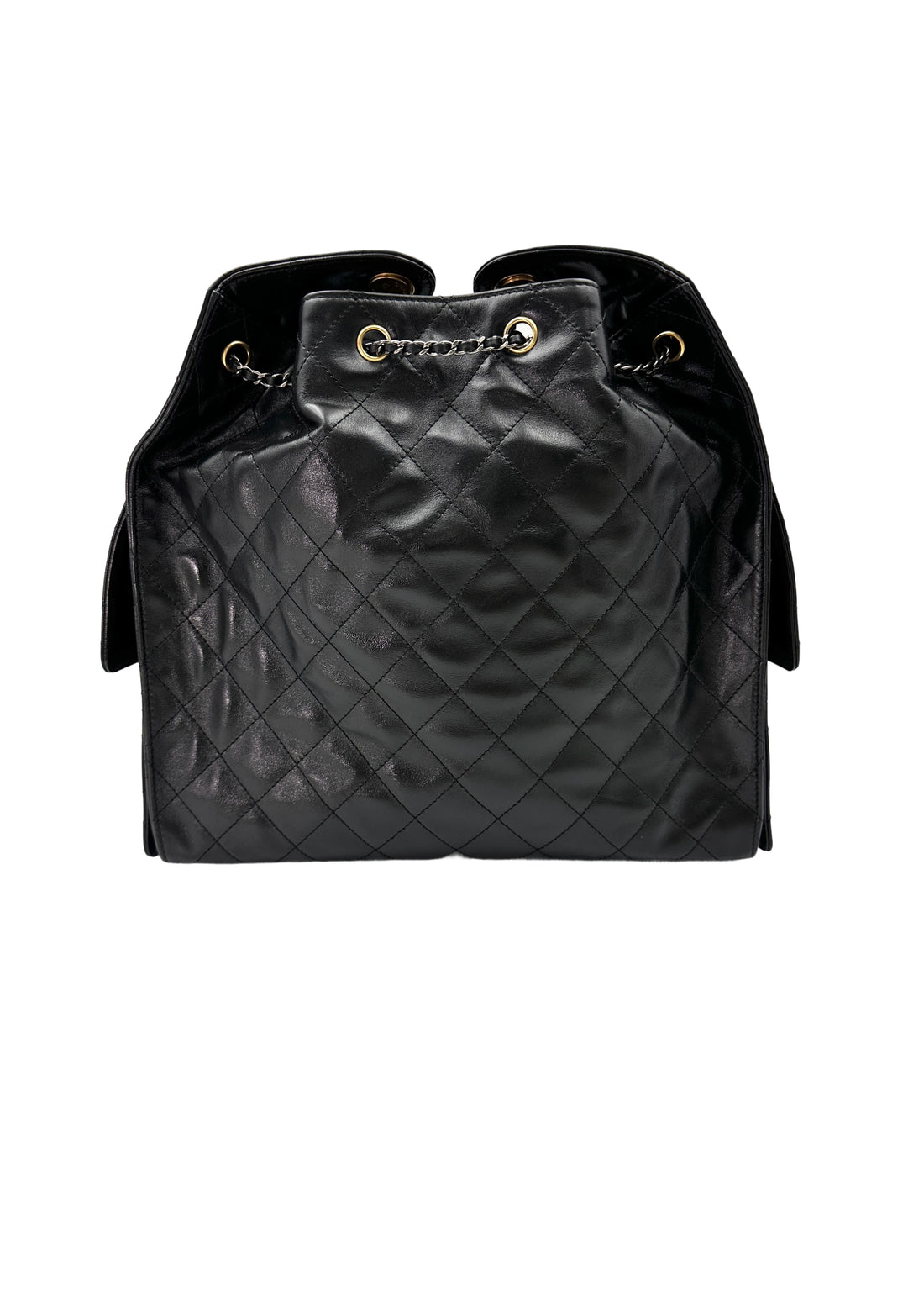 Chanel 25 Black Quilted Leather Medium Size Hobo Bag With Gold Hardware(T3***41) CC1700
