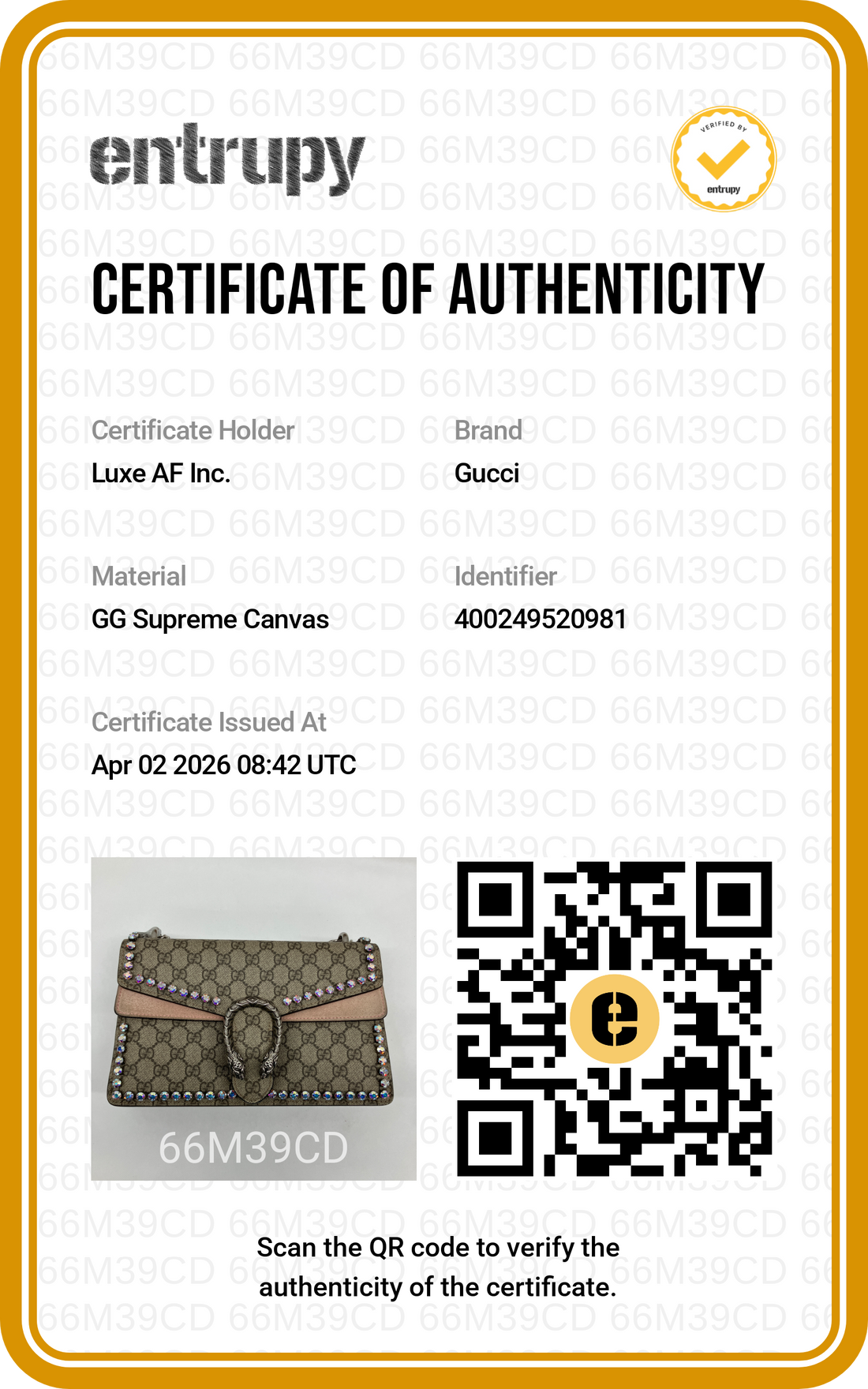 Gucci Dionysus GG Supreme Canvas Crystal Embellishments Shoulder Bag GG835