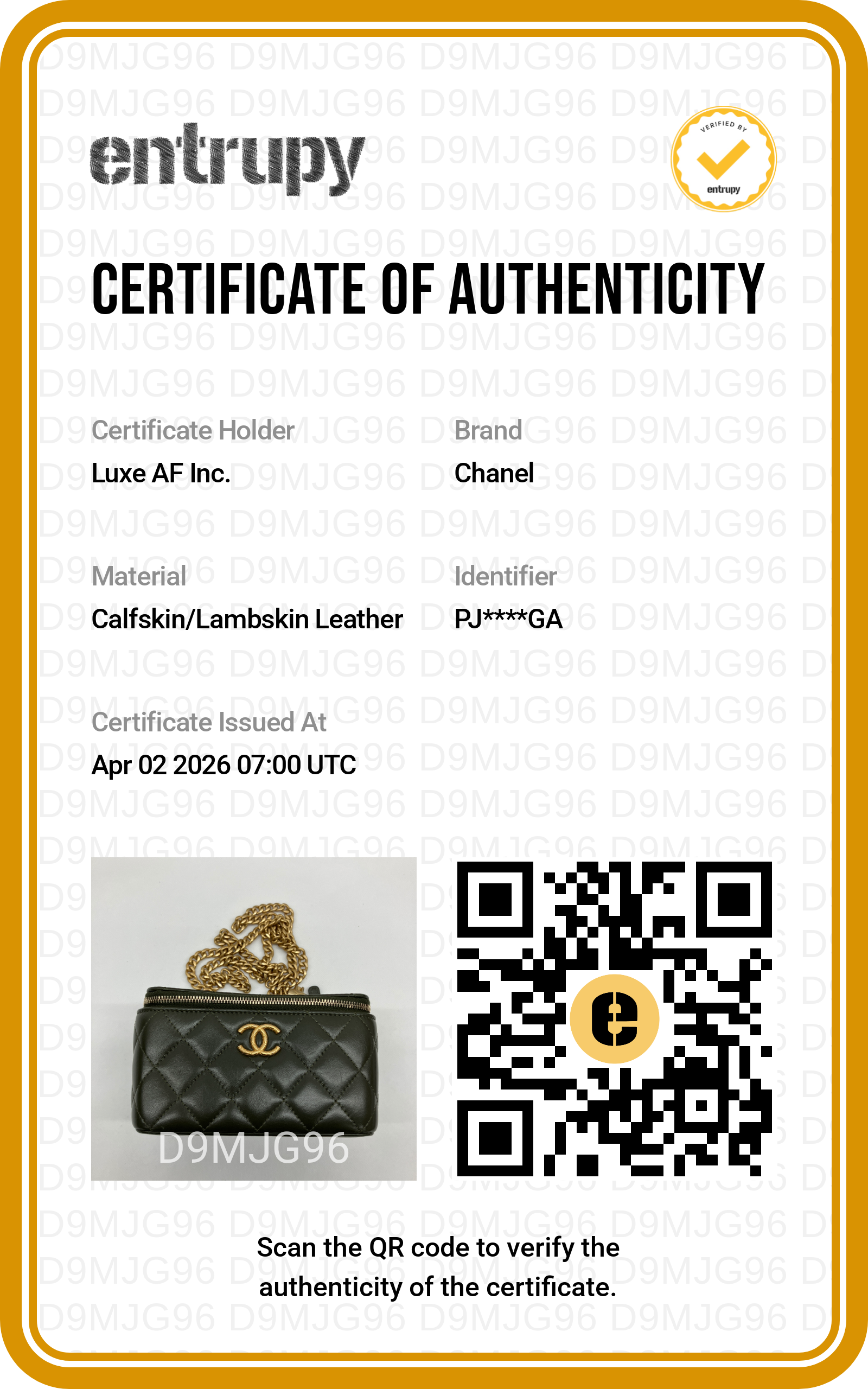 Chanel Green Quilted Leather Vanity Case With Gold Hardware(PJ***GA) IRIS133