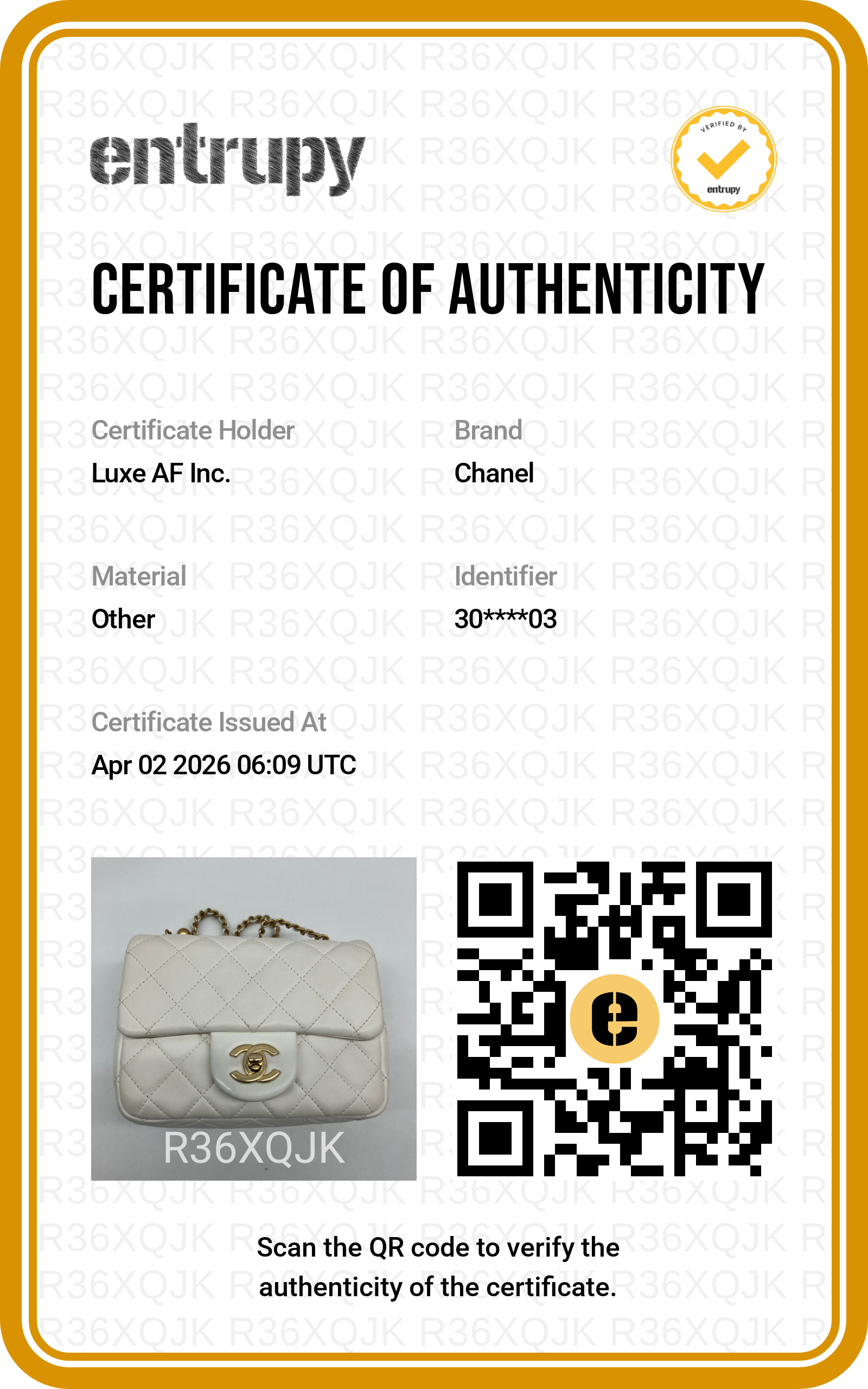 Chanel White Quilted Lambskin Pearl Crush Flap Bag(30***03) IRIS132