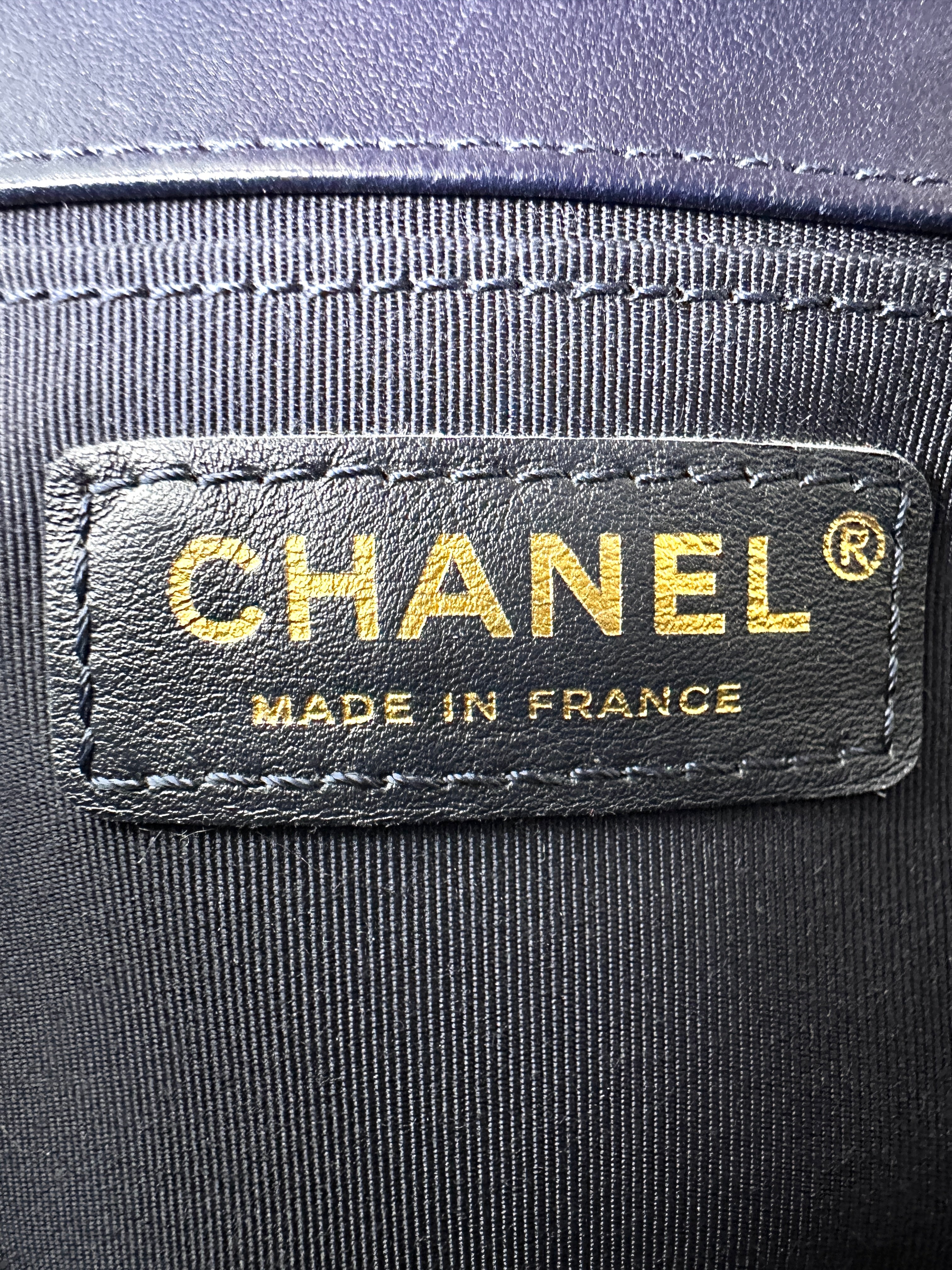 Chanel LeBoy Navy Quilted Leather Flap Bag With Gold Buckle(22***09) CC1702