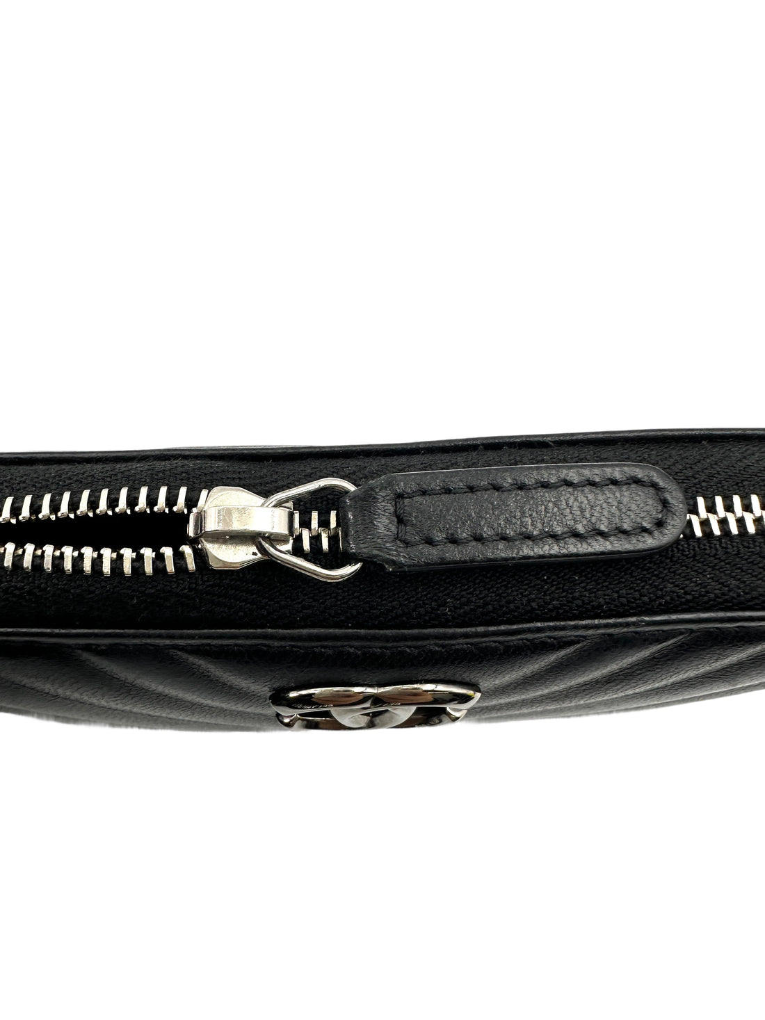 Chanel Black Chevron Quilted Leather Long Zipped Wallet(25***73) CC1708