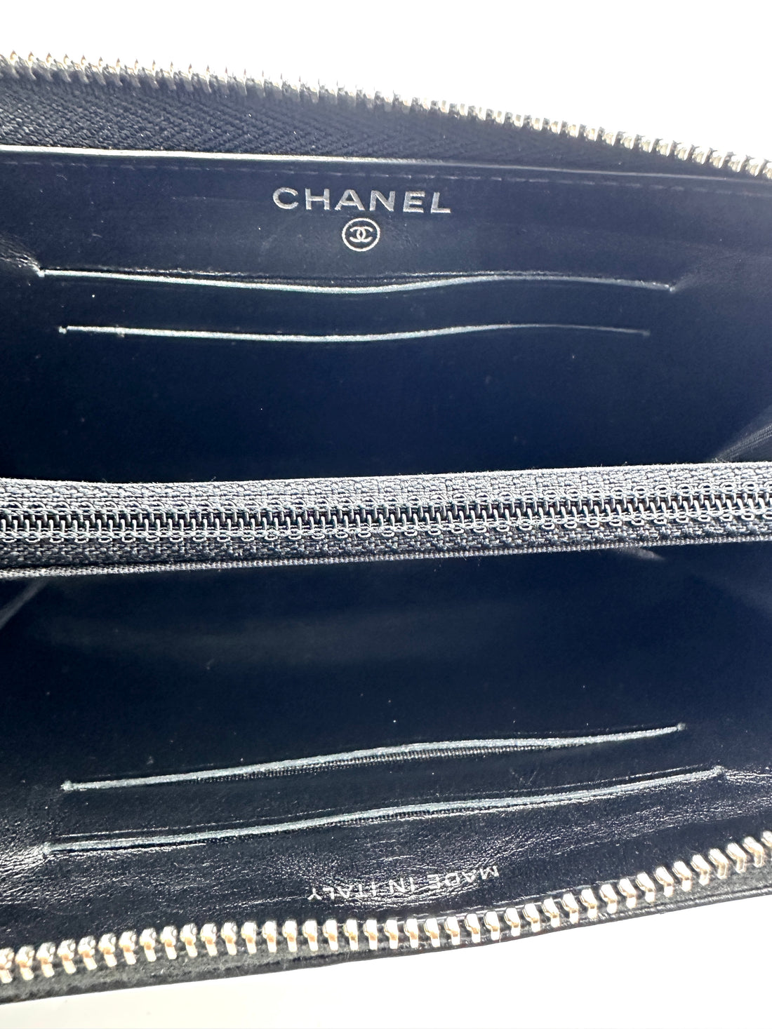 Chanel Black Chevron Quilted Leather Long Zipped Wallet(25***73) CC1708