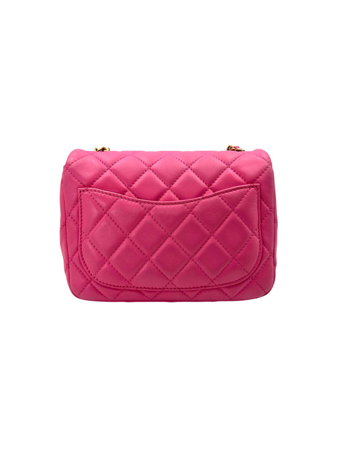 Chanel Pink Quilted Lambskin Mini Square Flap Bag With Gold Hardware(29***76) CC1701