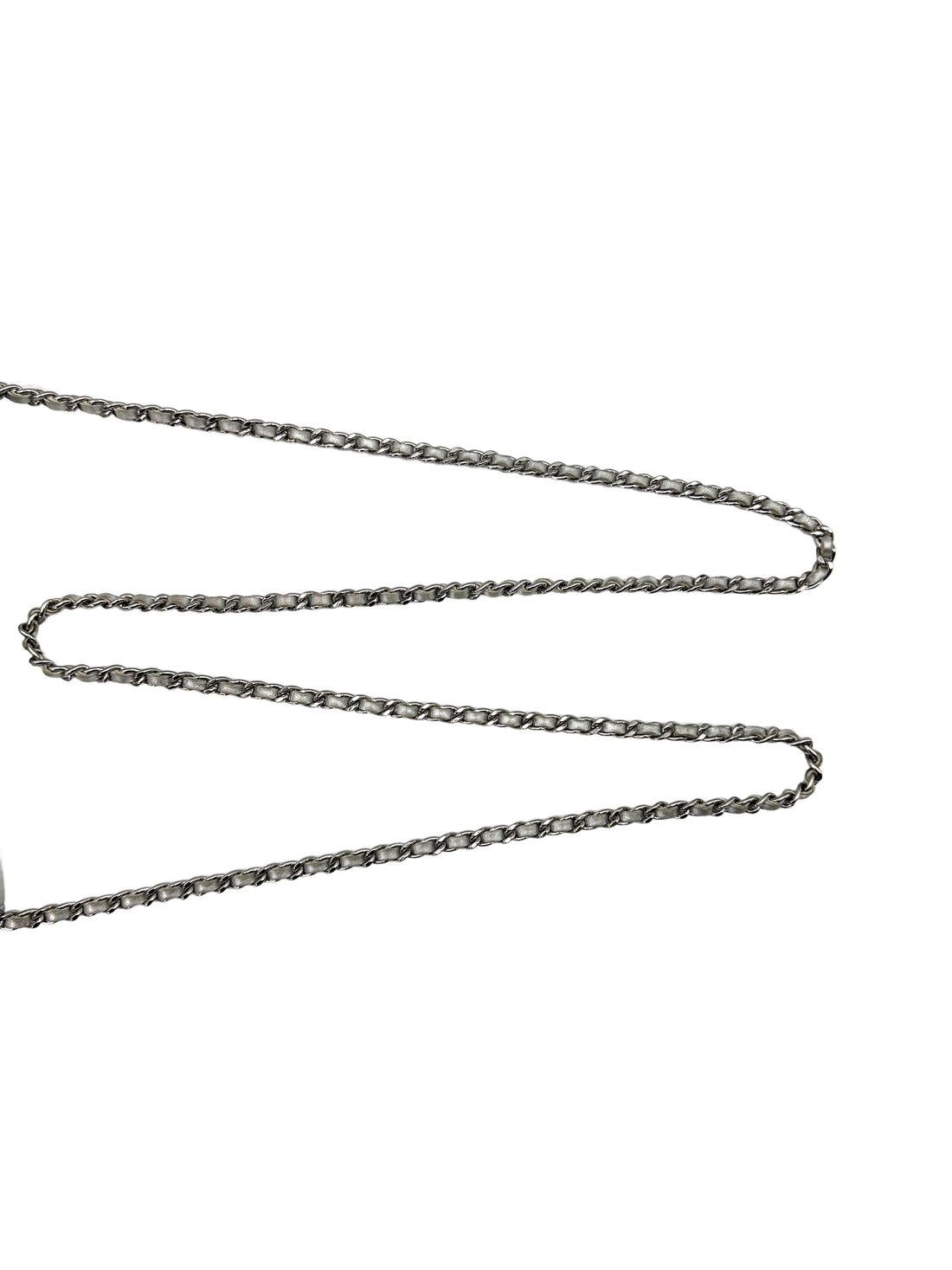 Chanel Metallic Silver Quilted Leather Wallet On Chain With Silver Buckle(18***70) CC1705