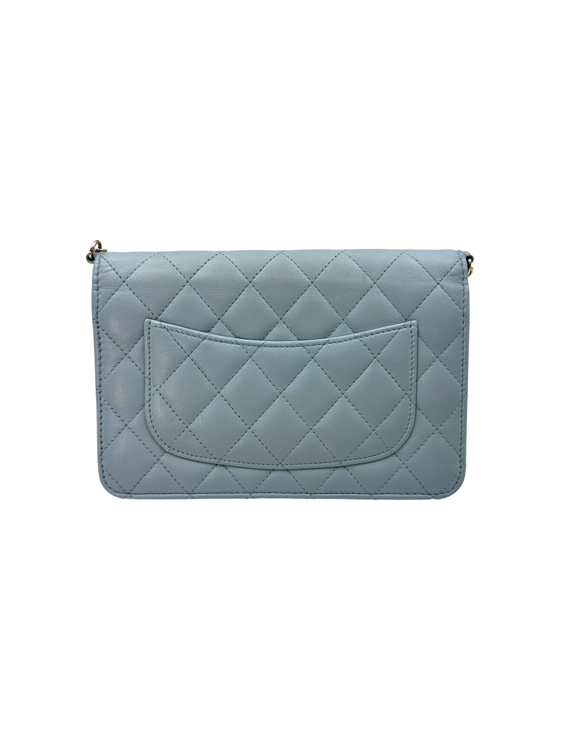 Chanel 22P Light Blue Quilted Lambskin Wallet On Chain(XL***XJ) IRIS139