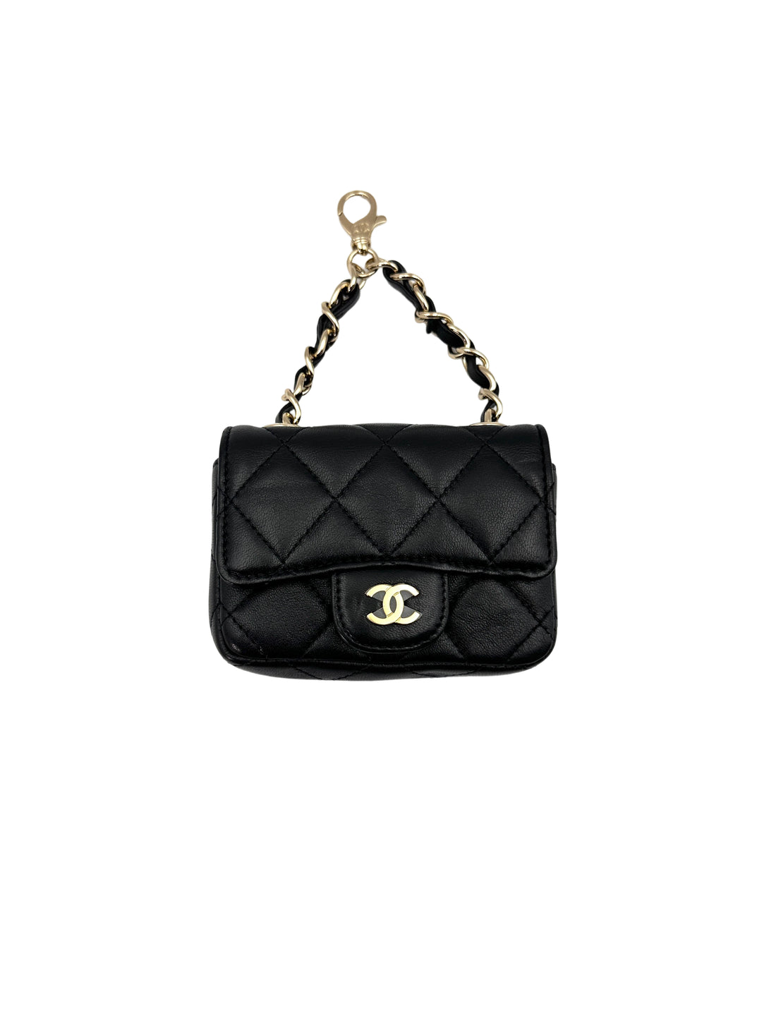 Chanel Micro Classic Flap Black Quilted Lambskin Belt Bag(UT***2A) CC1707