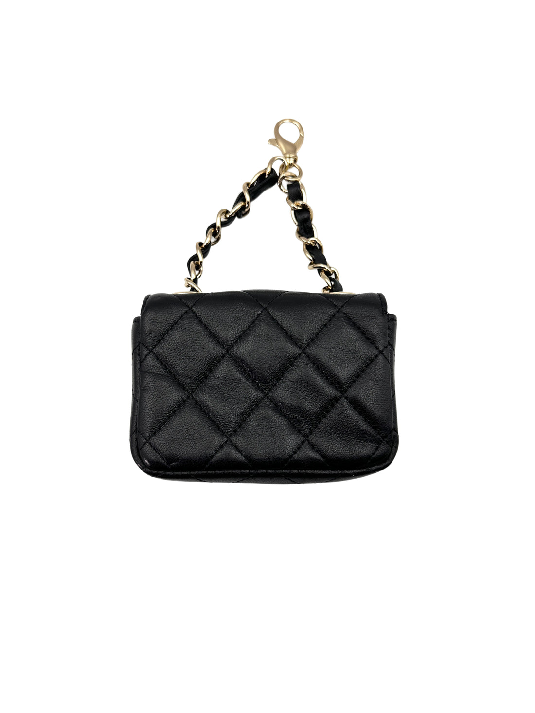 Chanel Micro Classic Flap Black Quilted Lambskin Belt Bag(UT***2A) CC1707