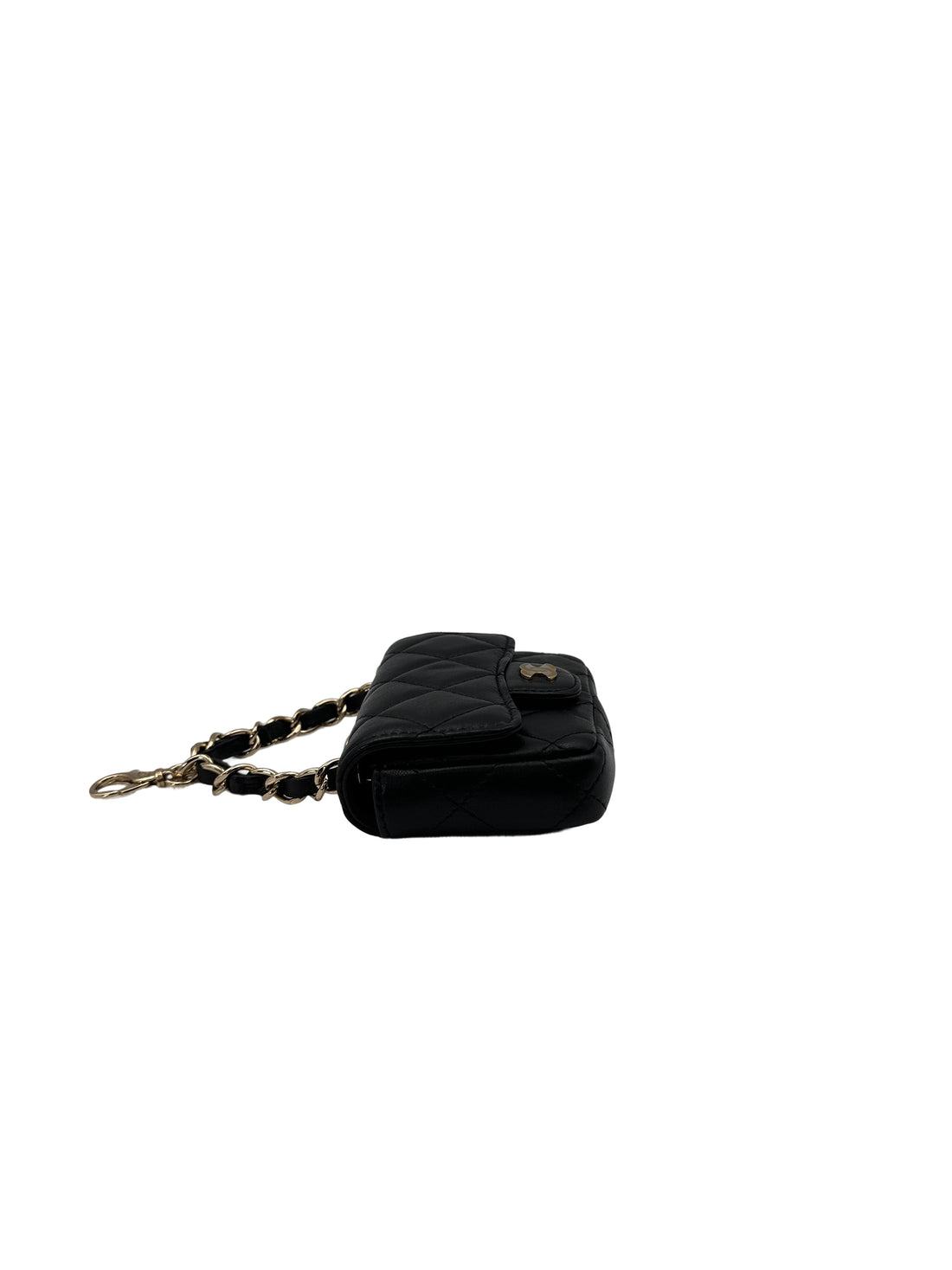 Chanel Micro Classic Flap Black Quilted Lambskin Belt Bag(UT***2A) CC1707