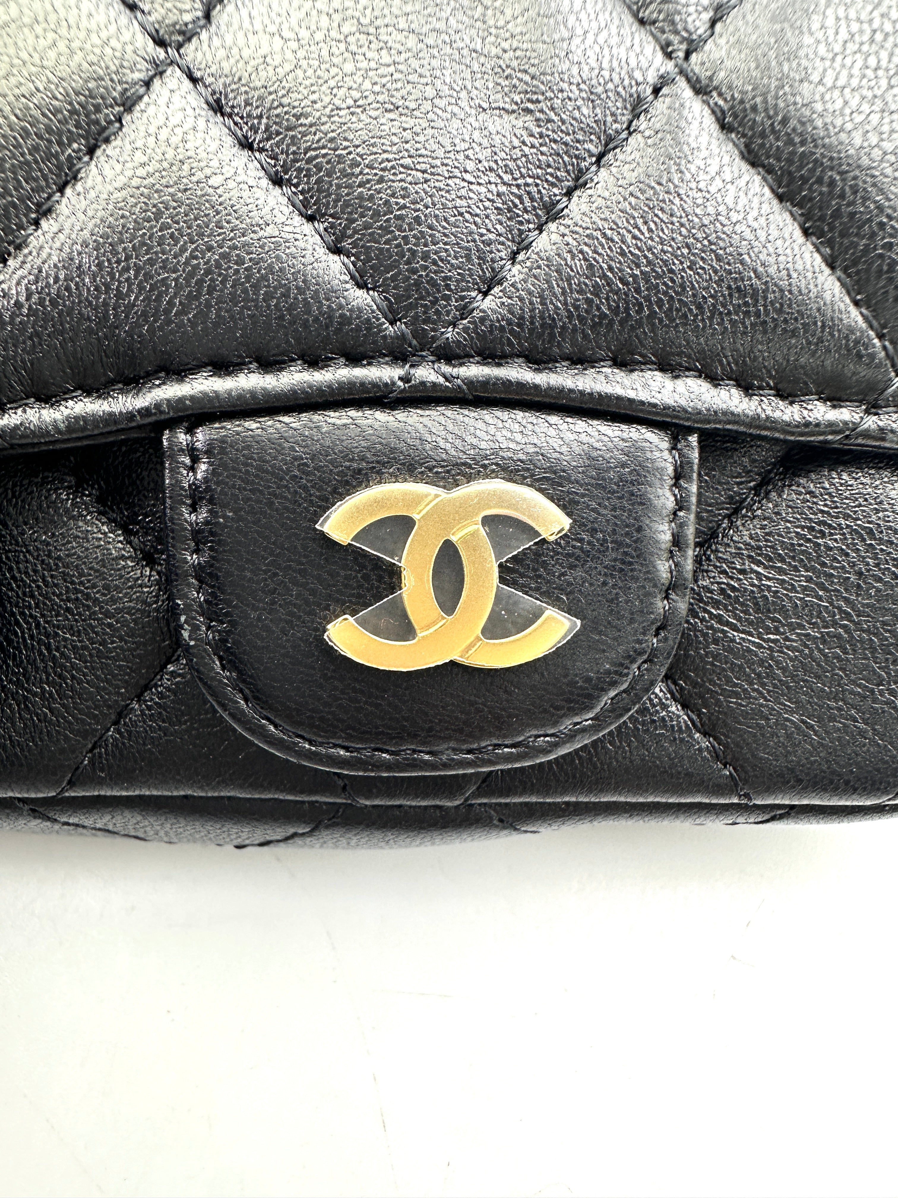 Chanel Micro Classic Flap Black Quilted Lambskin Belt Bag(UT***2A) CC1707