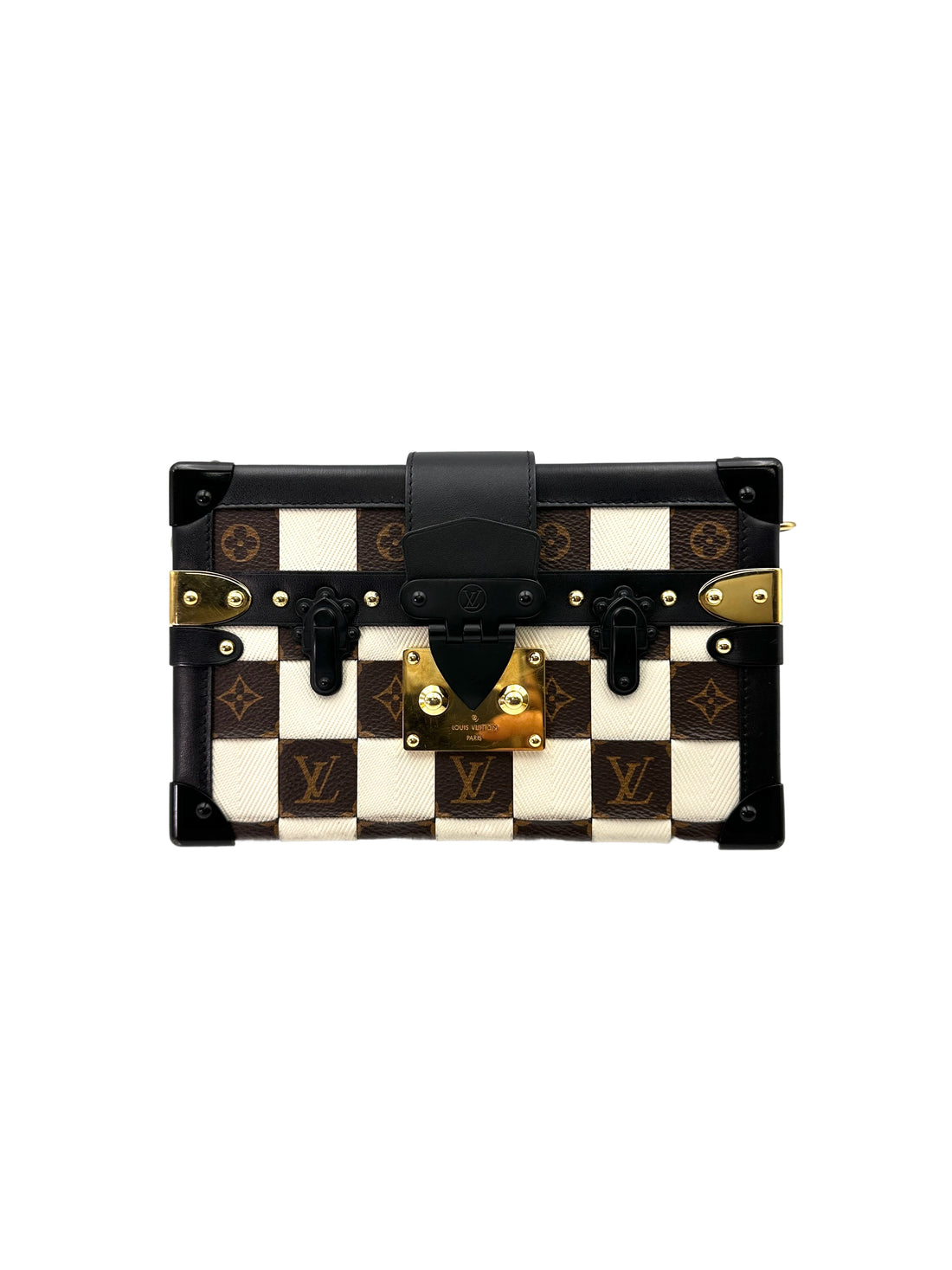 Louis Vuitton Petite Malle Damier Tressage Monogram & Leather Shoulder Bag IRIS141