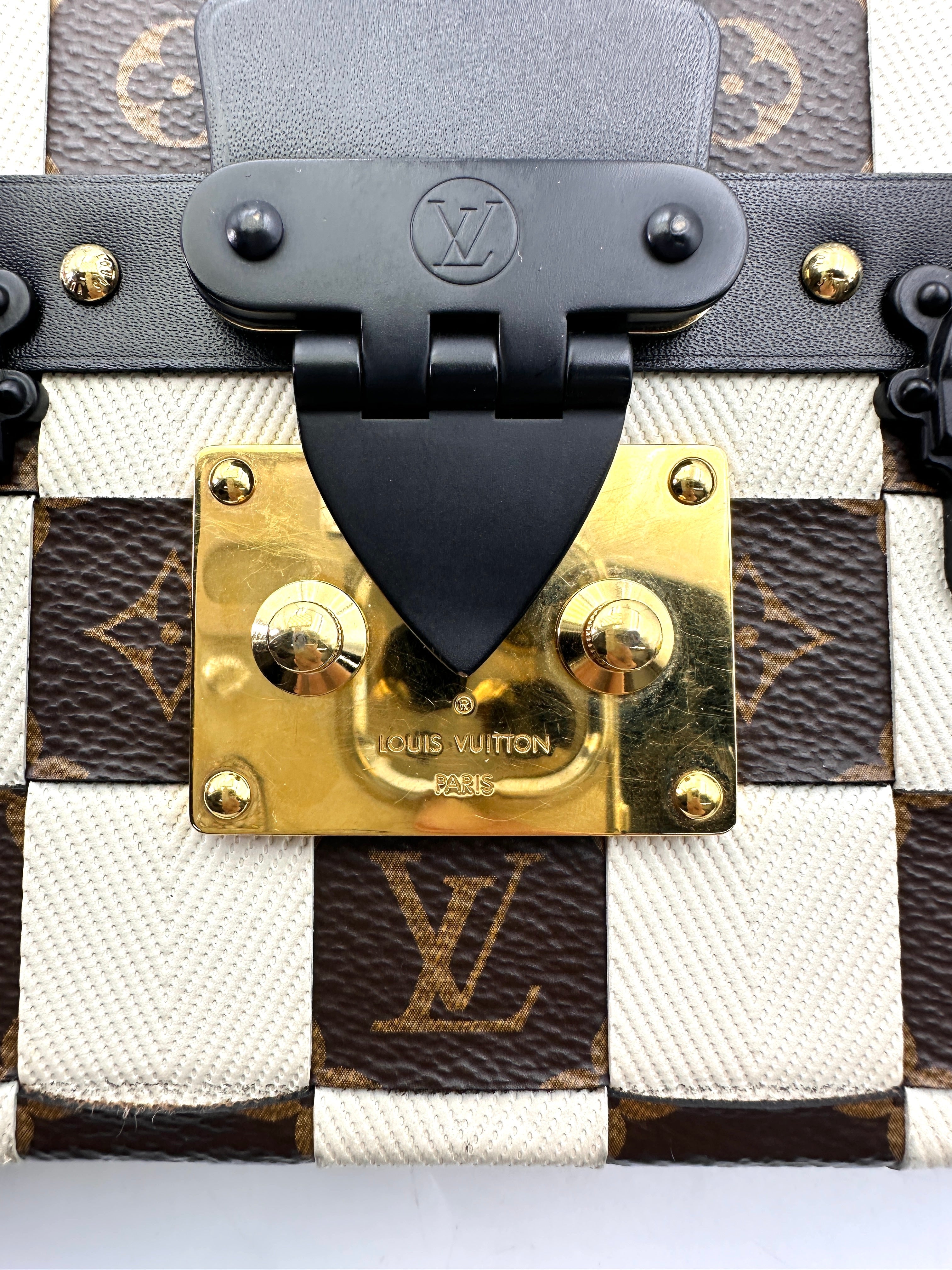Louis Vuitton Petite Malle Damier Tressage Monogram & Leather Shoulder Bag IRIS141