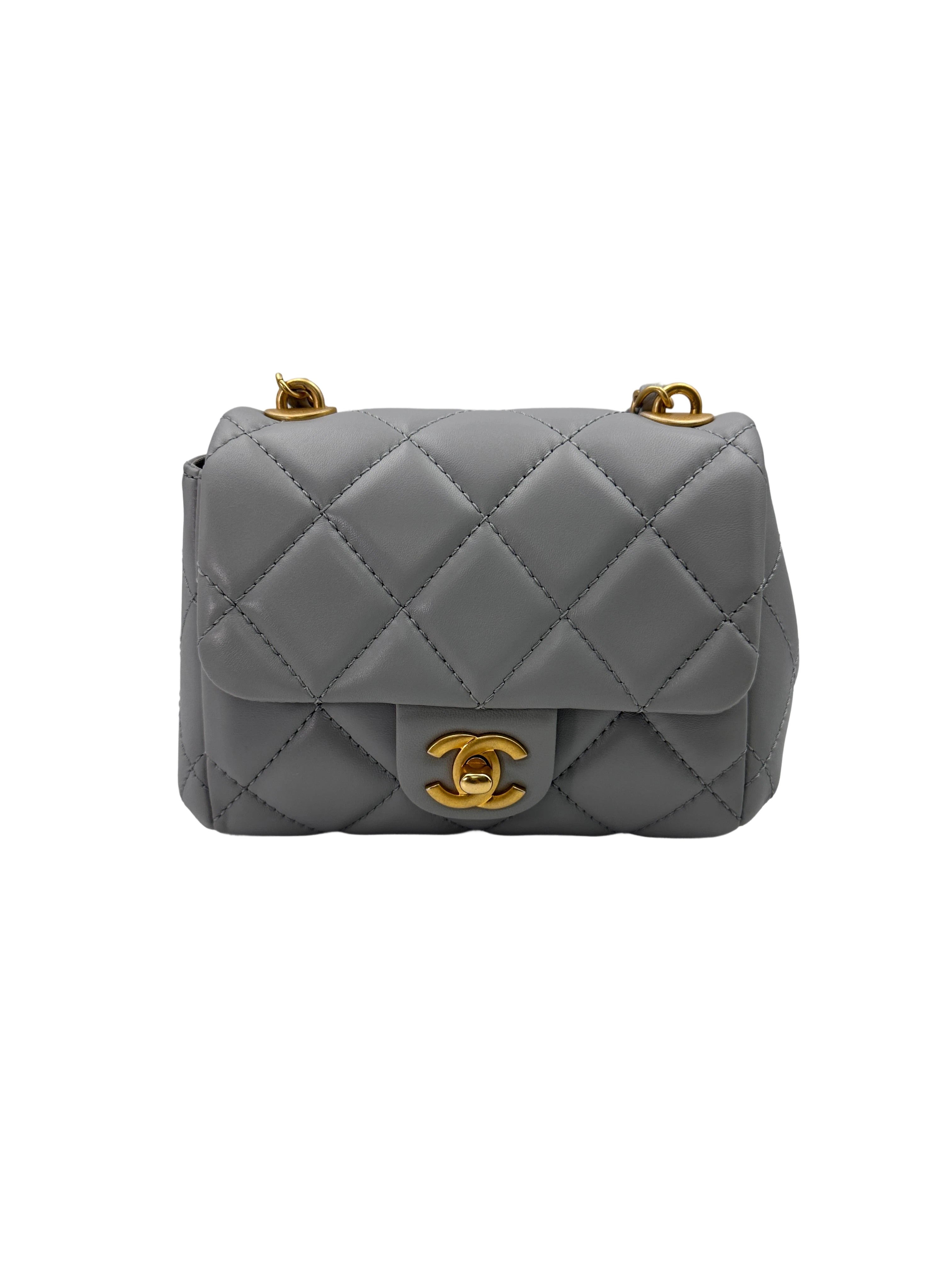 Chanel 23B Light Blue Quilted Leather Flap Bag With Gold Hardware(HH***J1) CC1710