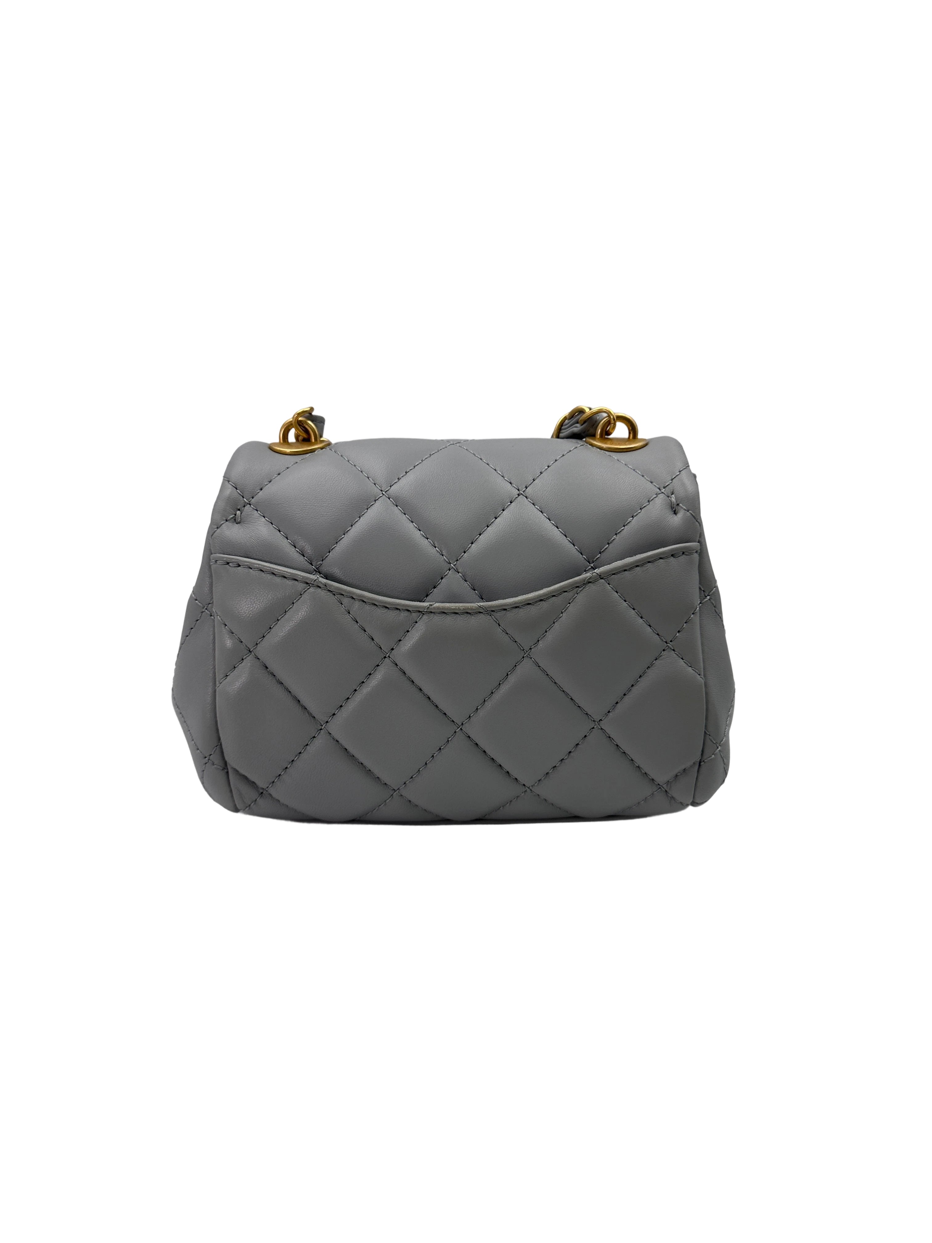 Chanel 23B Light Blue Quilted Leather Flap Bag With Gold Hardware(HH***J1) CC1710