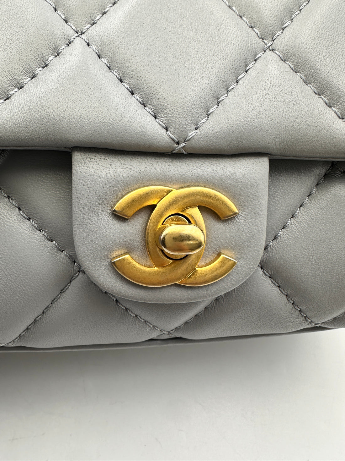 Chanel 23B Light Blue Quilted Leather Flap Bag With Gold Hardware(HH***J1) CC1710
