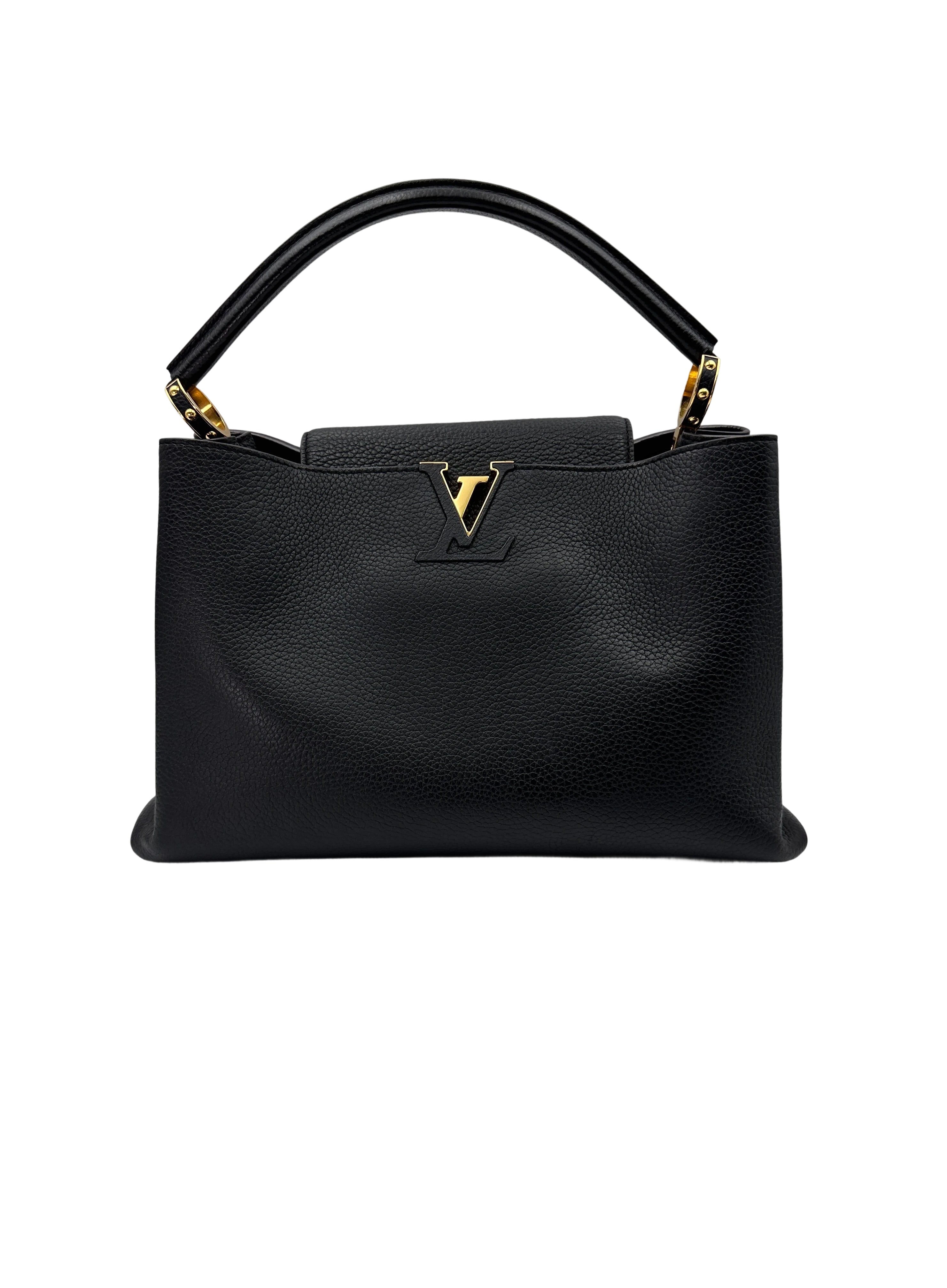 Louis Vuitton Capucines GM Black Calfskin Handle Bag LV2386