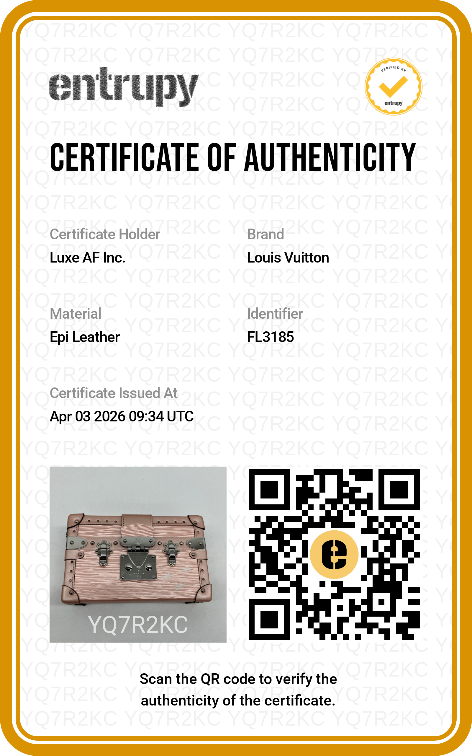 Louis Vuitton Petite Malle Pink Epi Leather Shoulder Bag LV2390