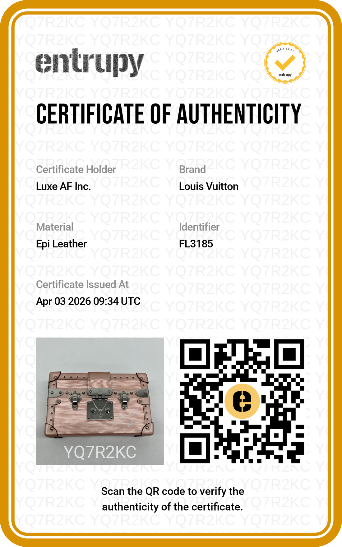 Louis Vuitton Petite Malle Pink Epi Leather Shoulder Bag LV2390