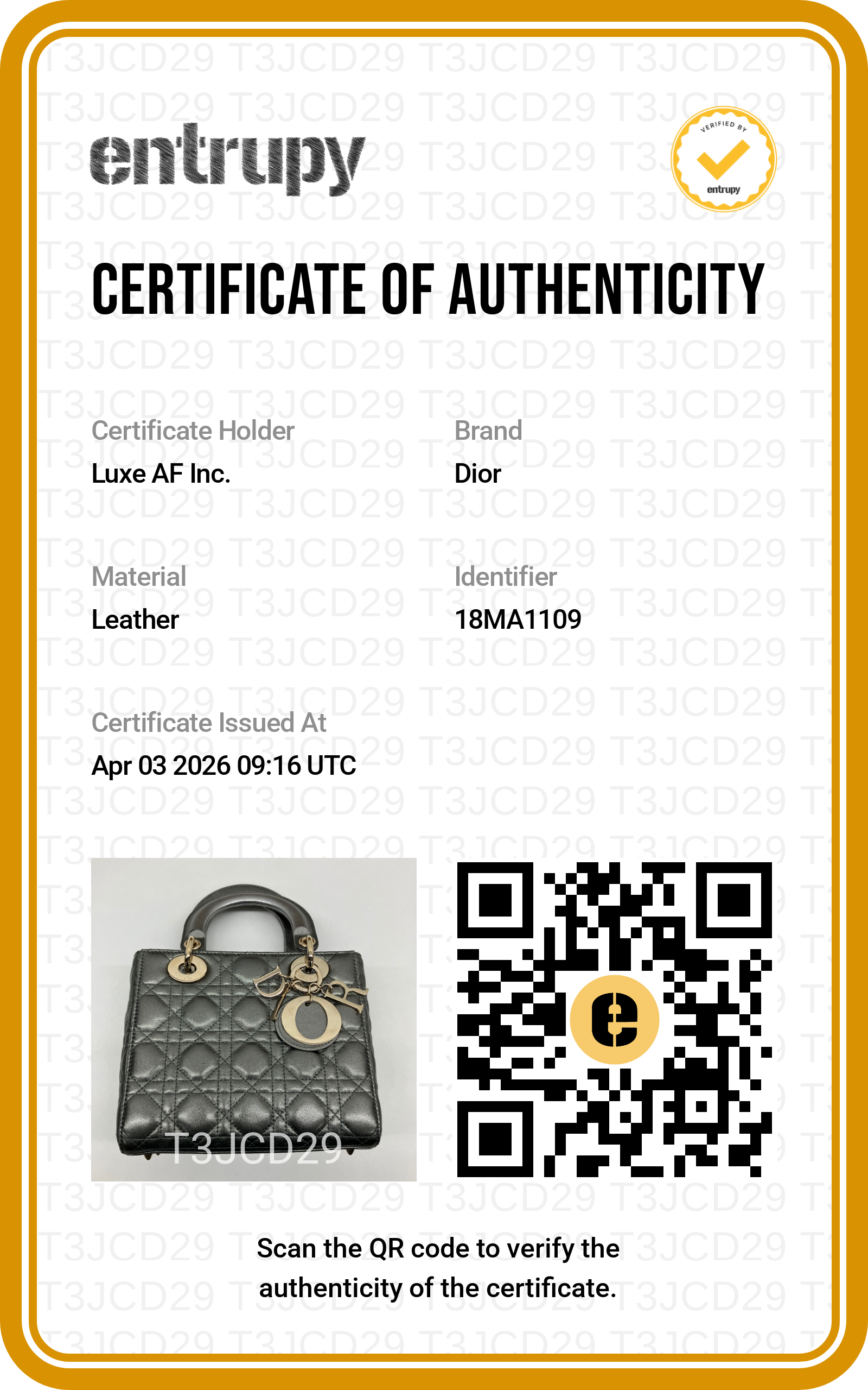 Christian Dior Lady Dior Metallic Grey Cannage Leather Handle Bag With Gold Charms DR664