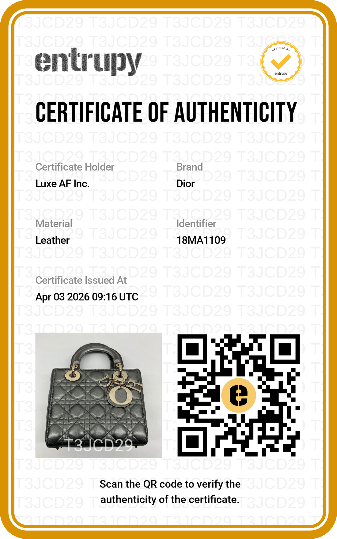 Christian Dior Lady Dior Metallic Grey Cannage Leather Handle Bag With Gold Charms DR664
