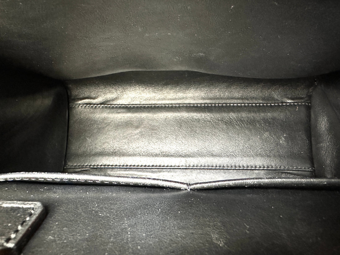 Louis Vuitton City Steamer Black Grained Leather Handle Bag With Gold Hardware LV2393