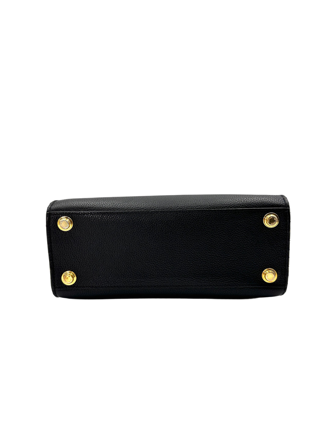 Louis Vuitton City Steamer Black Grained Leather Handle Bag With Gold Hardware LV2393