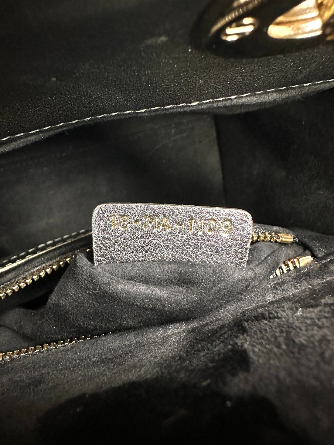 Christian Dior Lady Dior Metallic Grey Cannage Leather Handle Bag With Gold Charms DR664