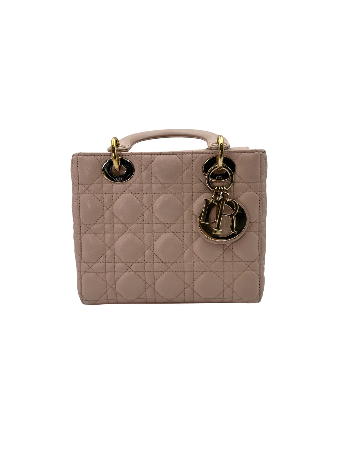 Christian Dior Lady Dior Pink Cannage Leather Handle Bag With  Customizable Shoulder Strap DR654