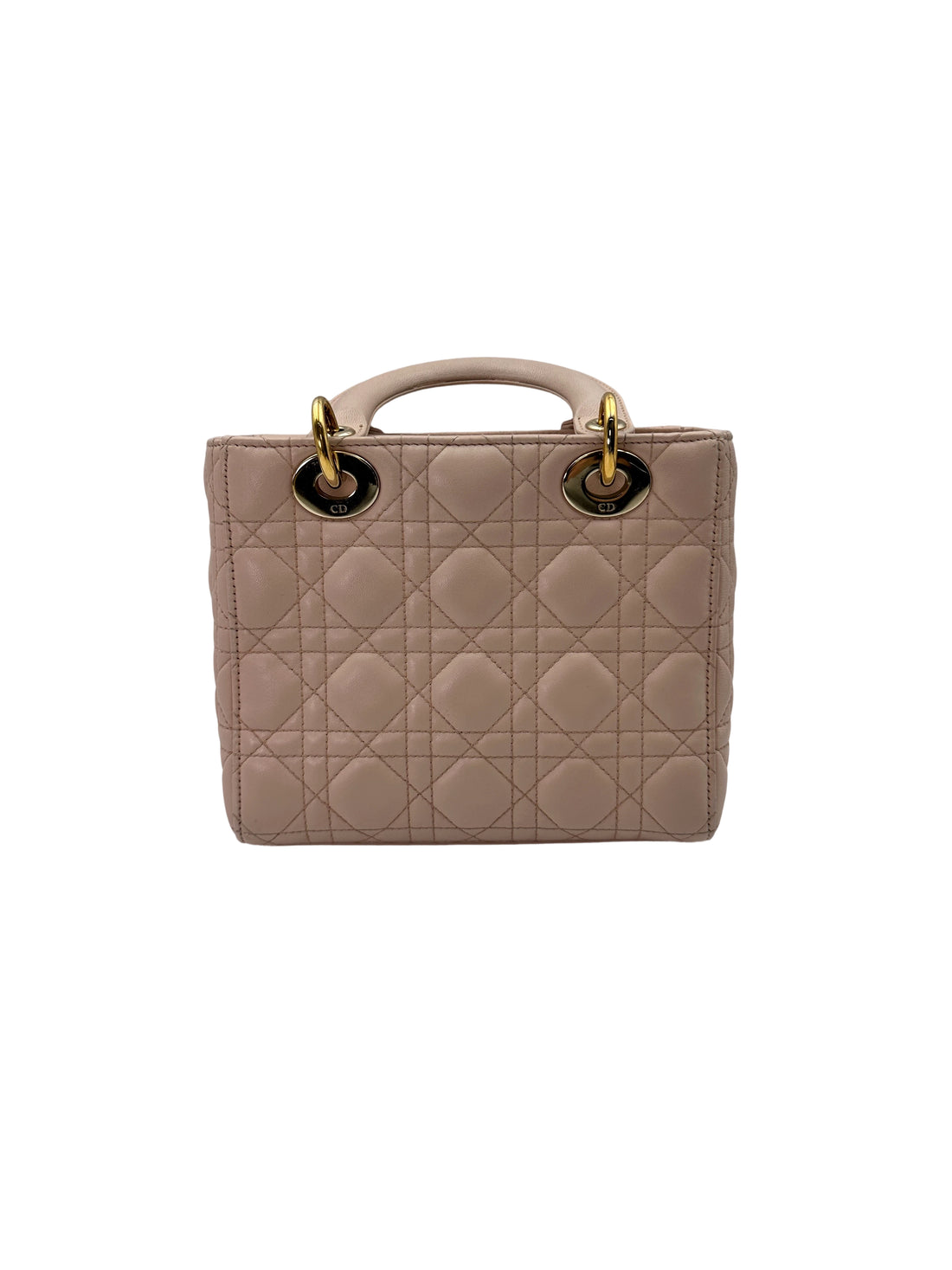 Christian Dior Lady Dior Pink Cannage Leather Handle Bag With  Customizable Shoulder Strap DR654