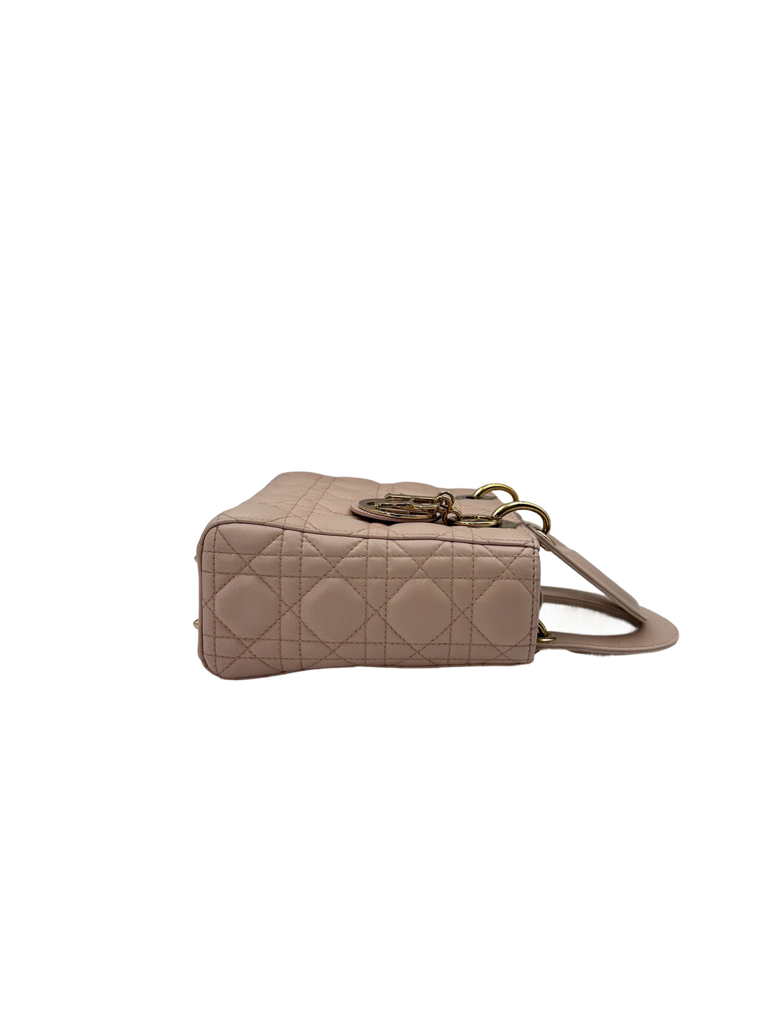 Christian Dior Lady Dior Pink Cannage Leather Handle Bag With  Customizable Shoulder Strap DR654