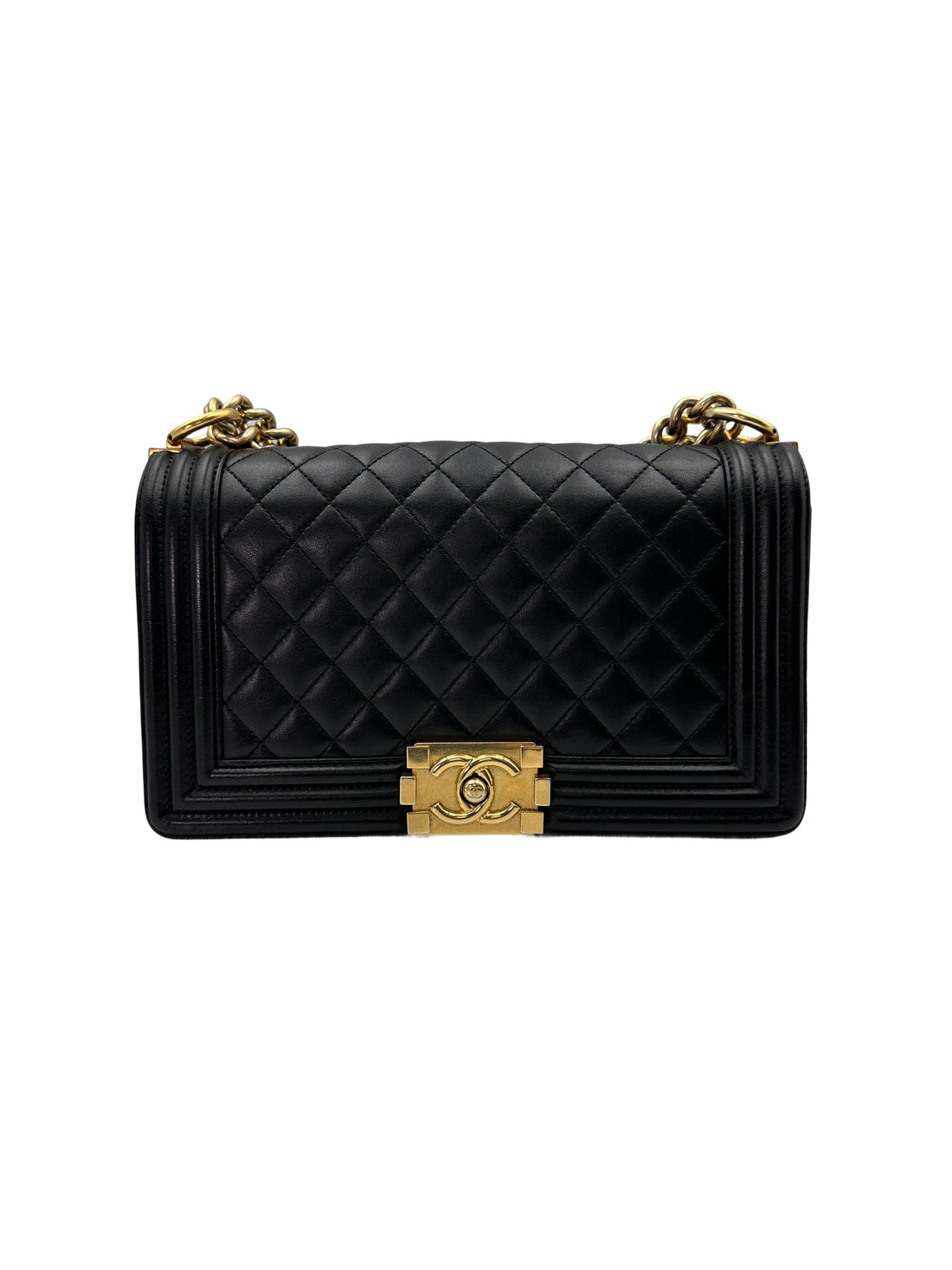 Chanel LeBoy Black Quilted Leather Flap Bag With Gold Buckle(19***64) CC1712