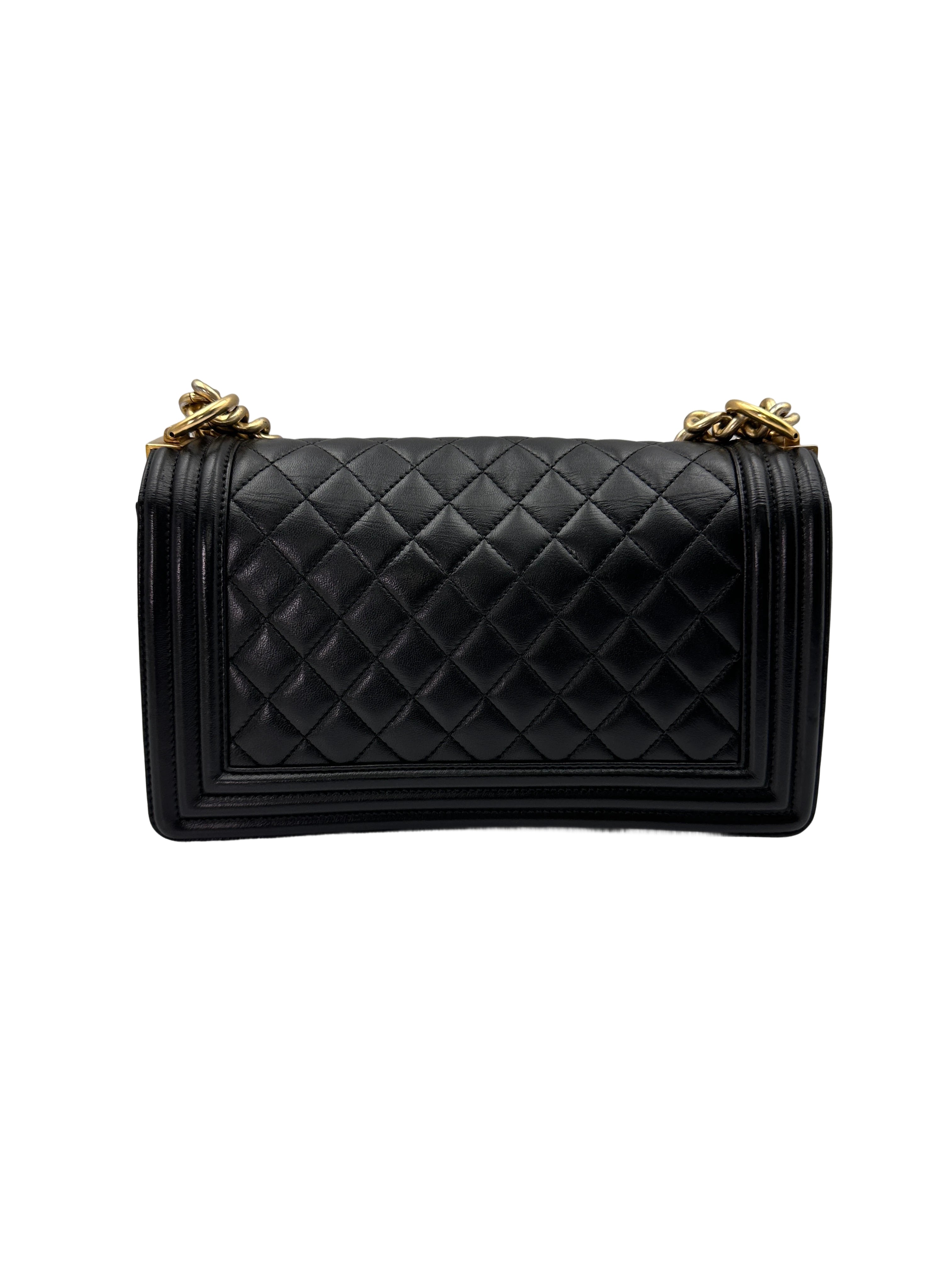 Chanel LeBoy Black Quilted Leather Flap Bag With Gold Buckle(19***64) CC1712