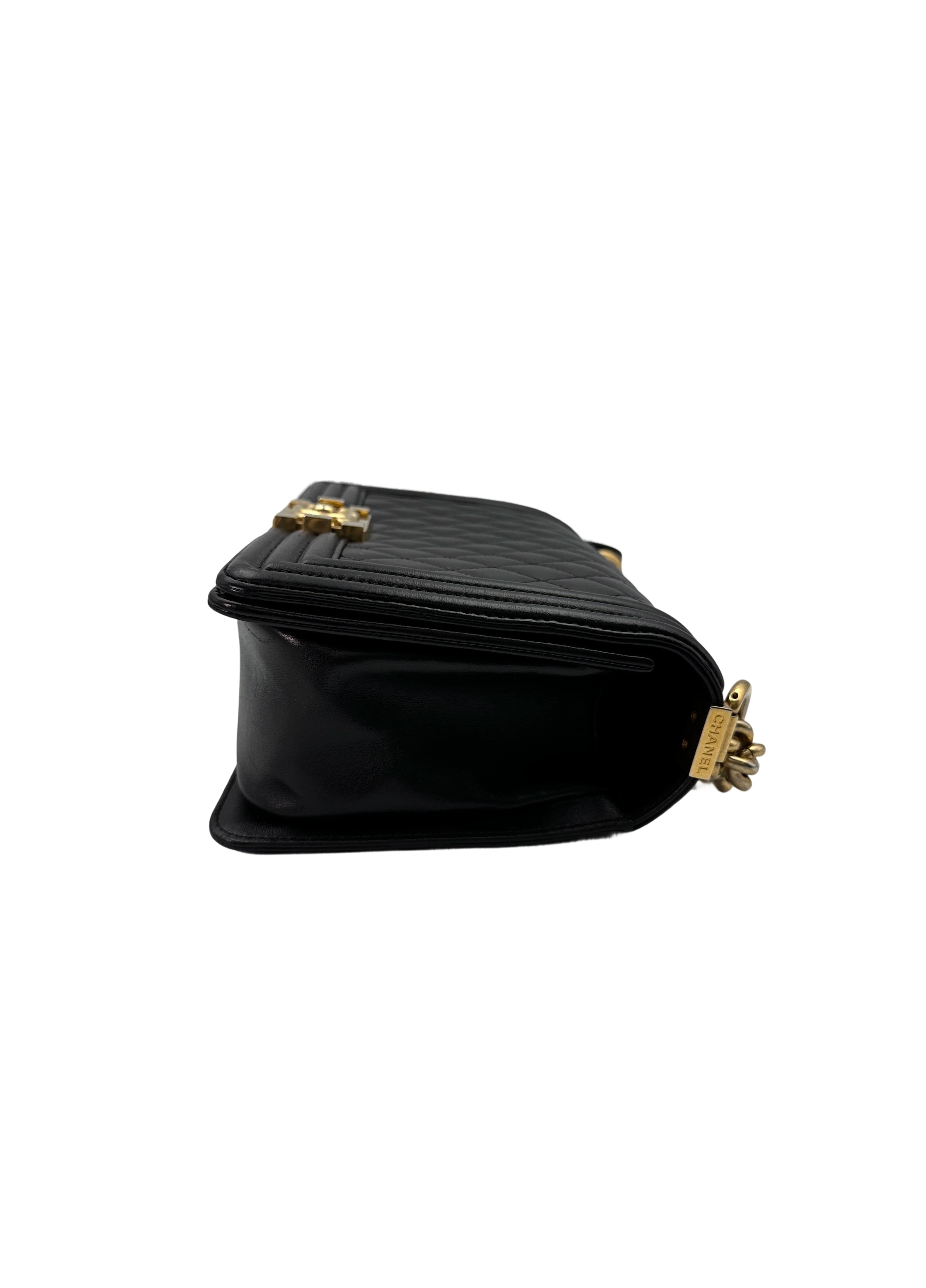 Chanel LeBoy Black Quilted Leather Flap Bag With Gold Buckle(19***64) CC1712