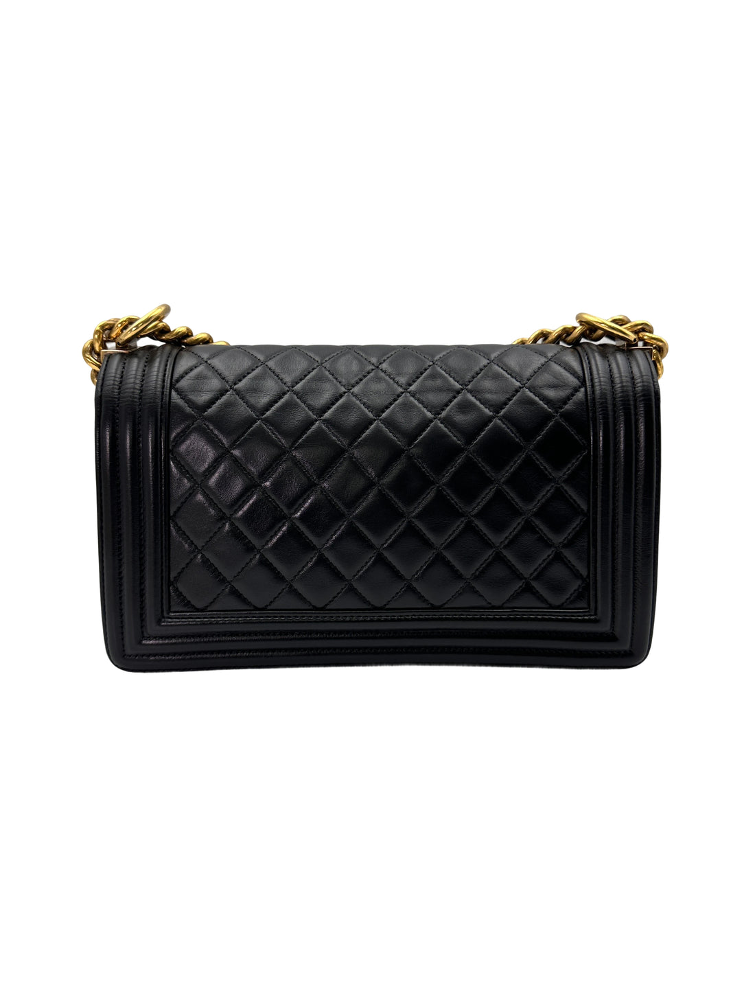 Chanel LeBoy Black Quilted Leather Flap Bag With Gold Buckle(21***13) CC1718