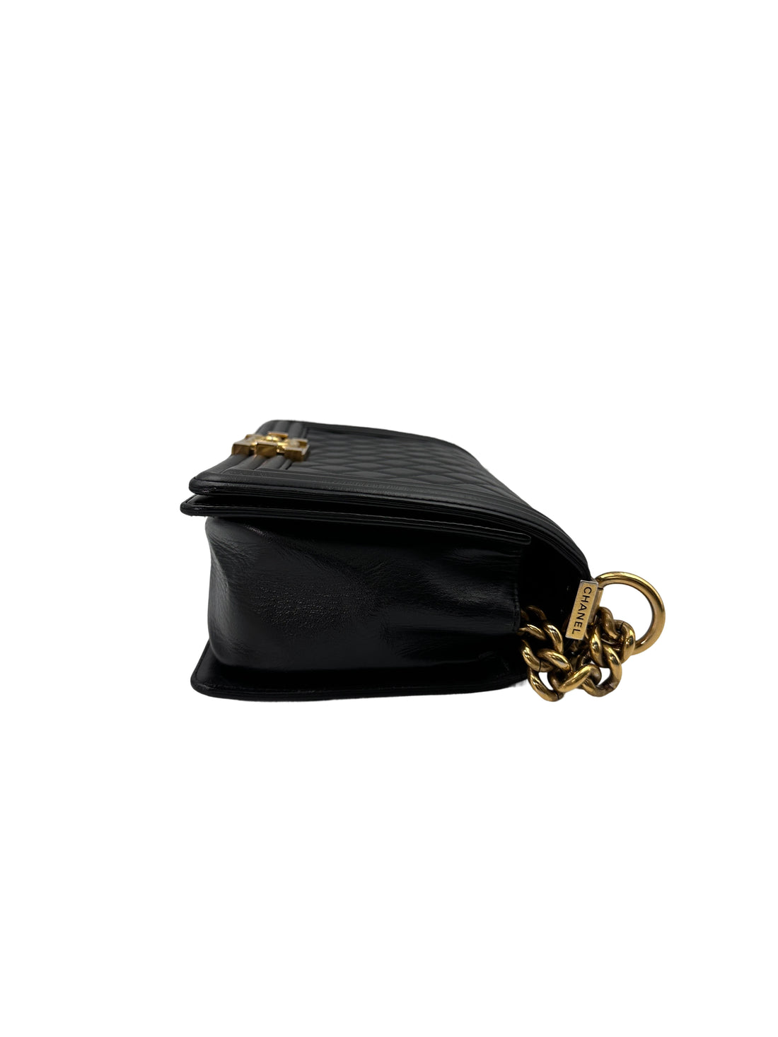 Chanel LeBoy Black Quilted Leather Flap Bag With Gold Buckle(21***13) CC1718