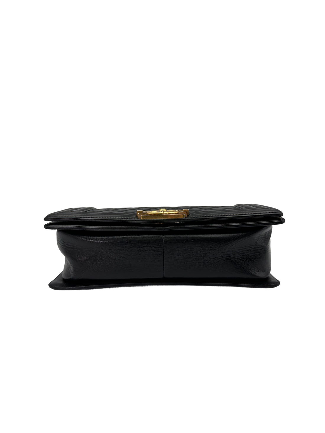 Chanel LeBoy Black Quilted Leather Flap Bag With Gold Buckle(21***13) CC1718
