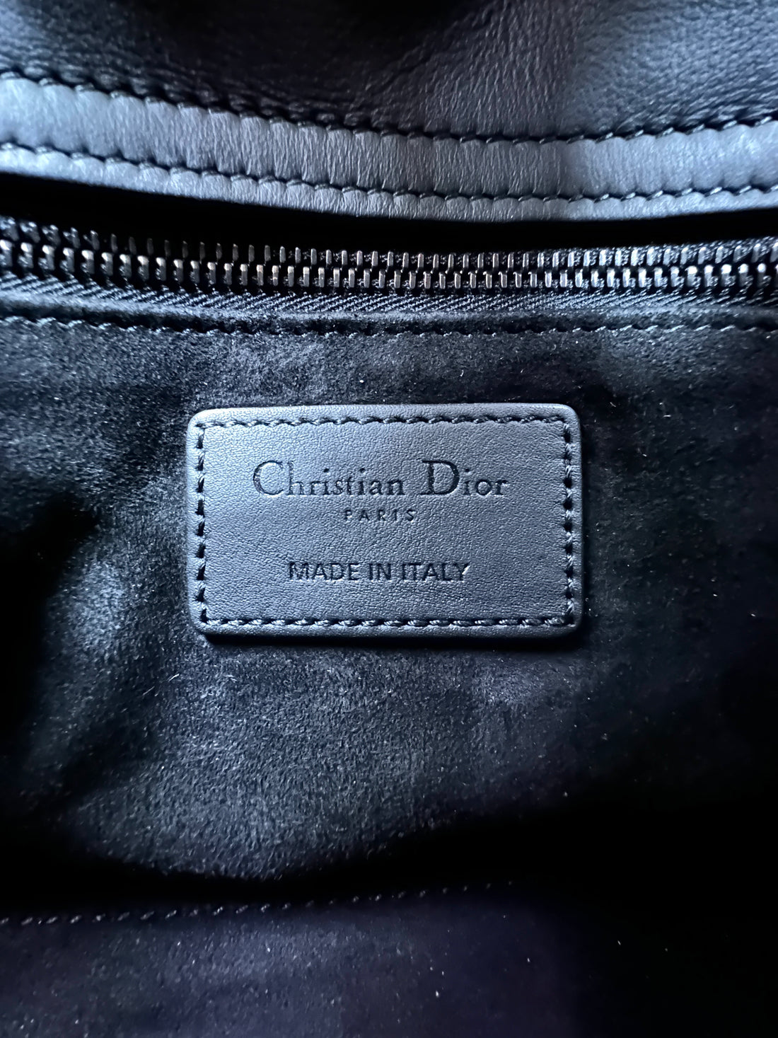 Christian Dior Lady Dior Black Ultramatte Cannage Leather Handle Bag With Tonal Charms DR656