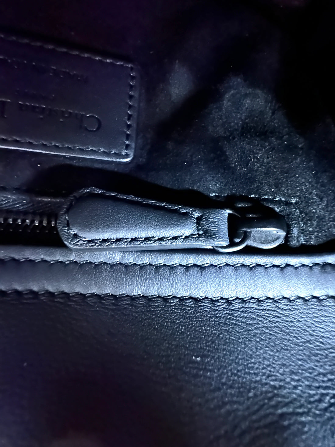 Christian Dior Lady Dior Black Ultramatte Cannage Leather Handle Bag With Tonal Charms DR656