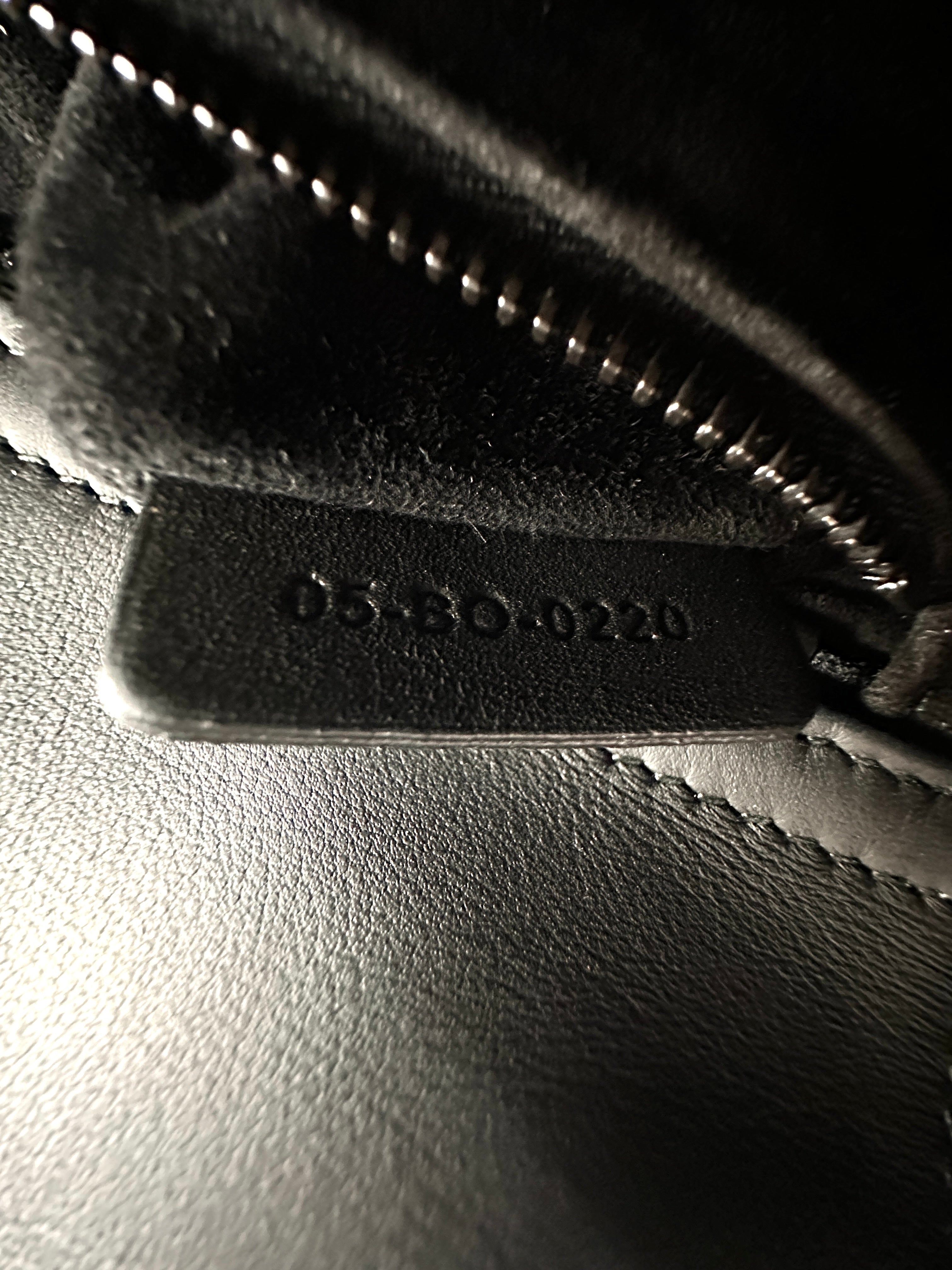 Christian Dior Lady Dior Black Ultramatte Cannage Leather Handle Bag With Tonal Charms DR656