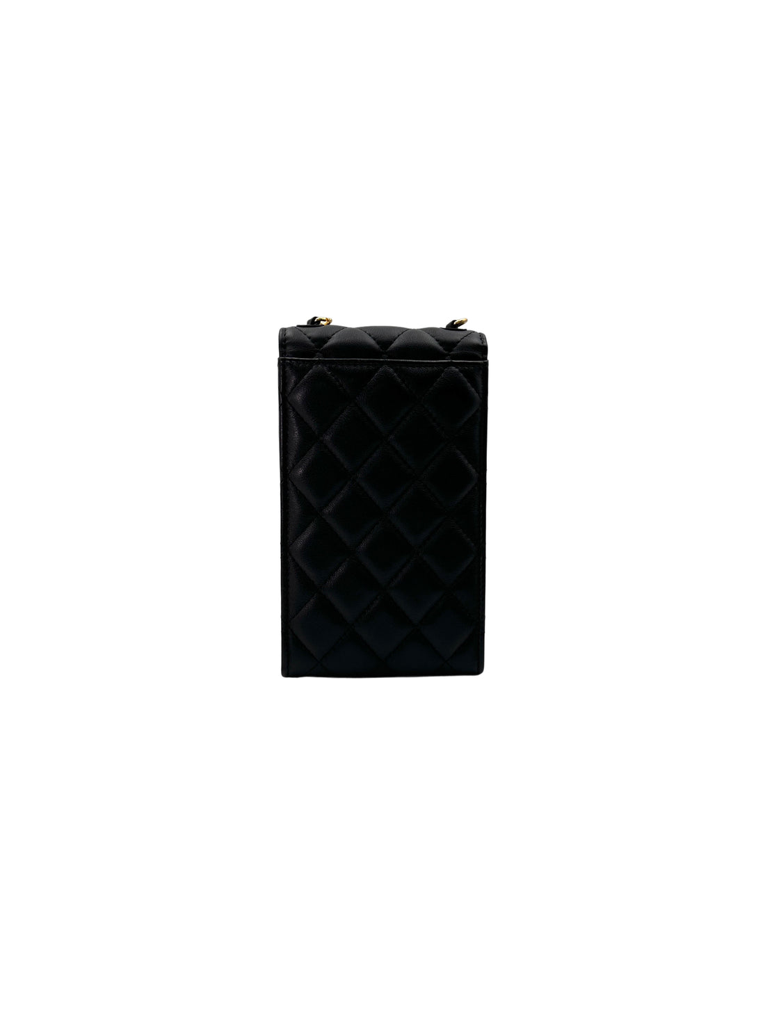 Chanel Black Quilted Lambskin Phone Holder With Pearl Chain(31***28) CC1716