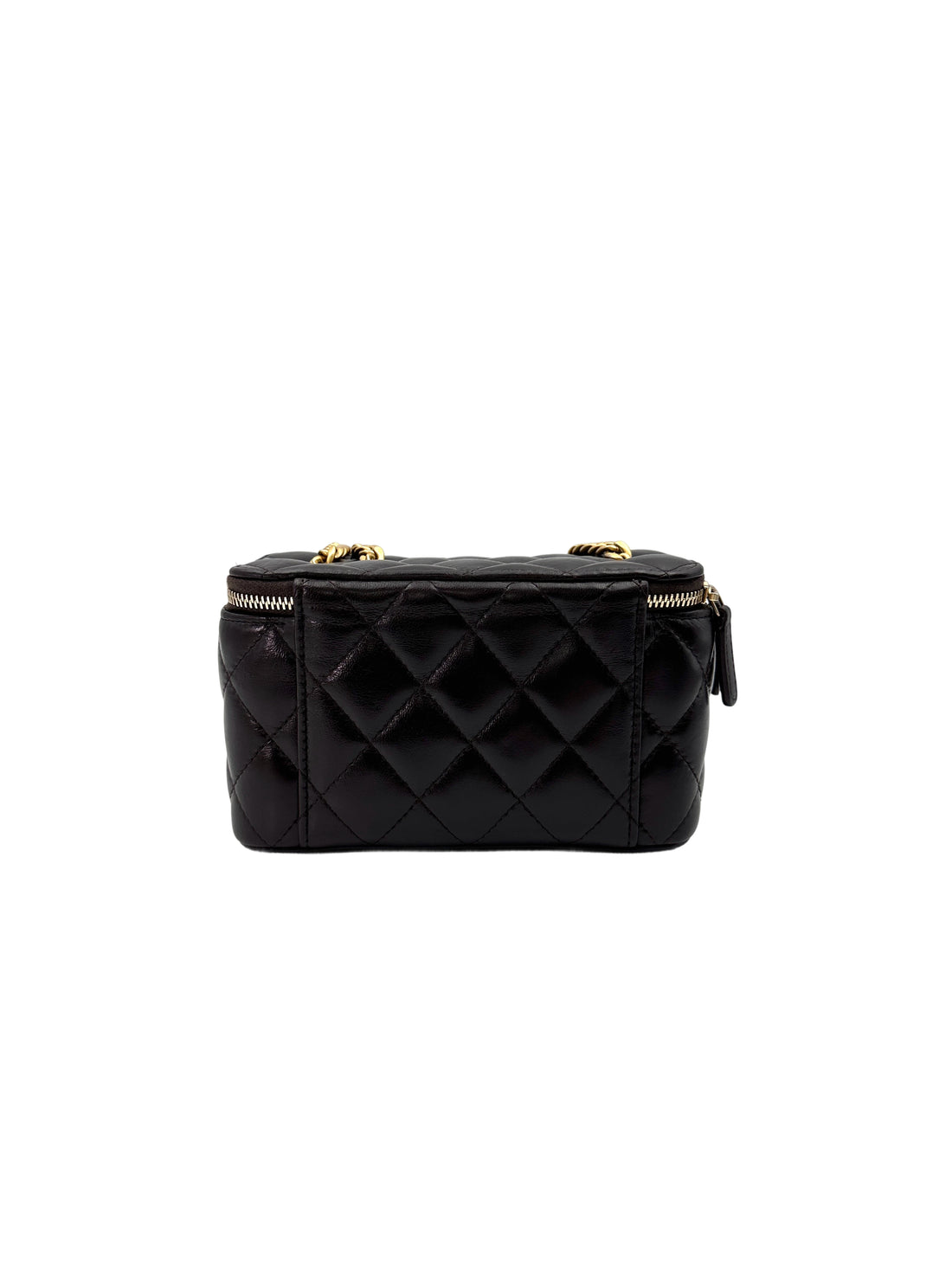 Chanel Purple Quilted Leather Vanity Case With Gold Hardware(PG***N4) CC1715