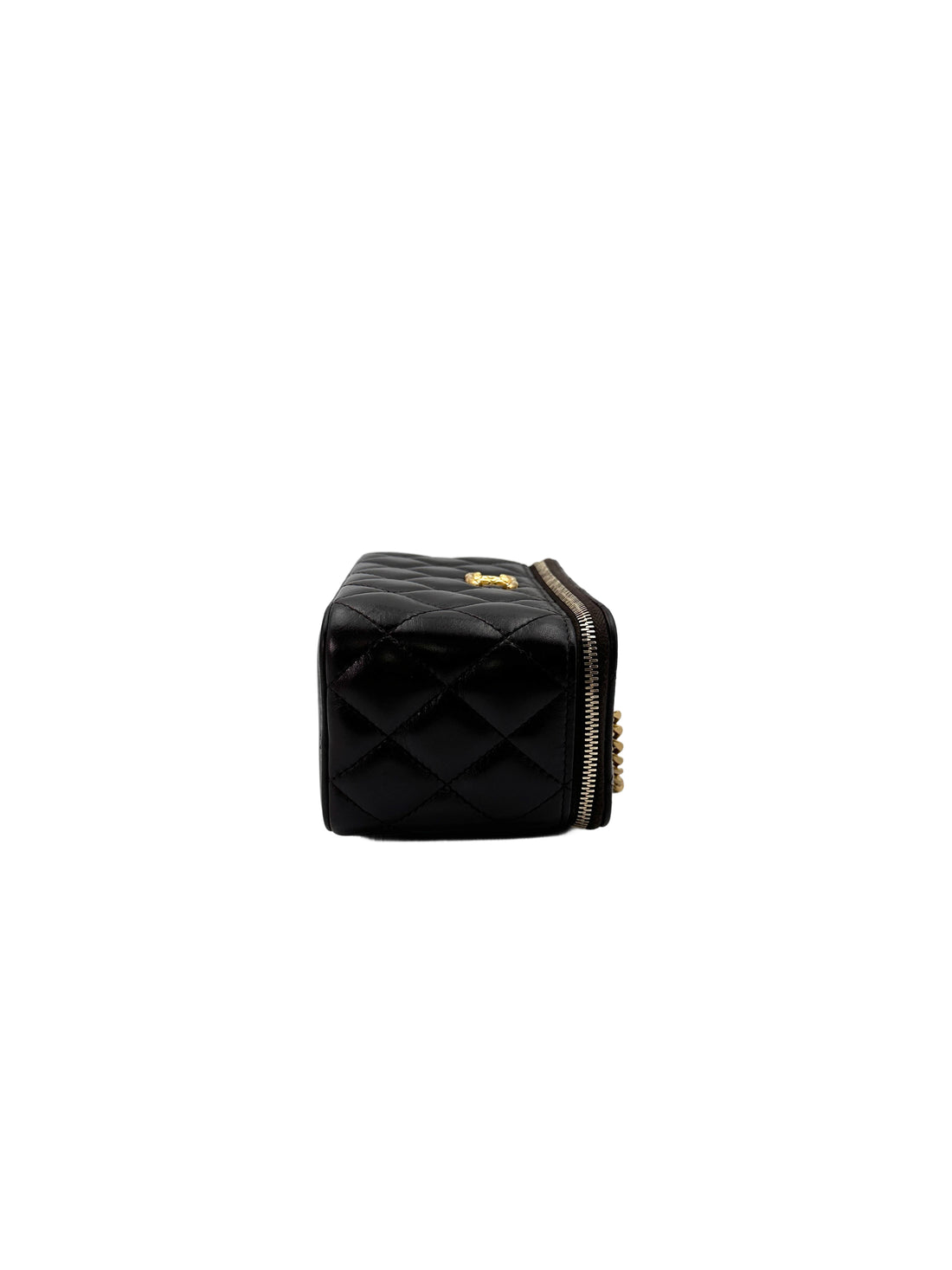 Chanel Purple Quilted Leather Vanity Case With Gold Hardware(PG***N4) CC1715